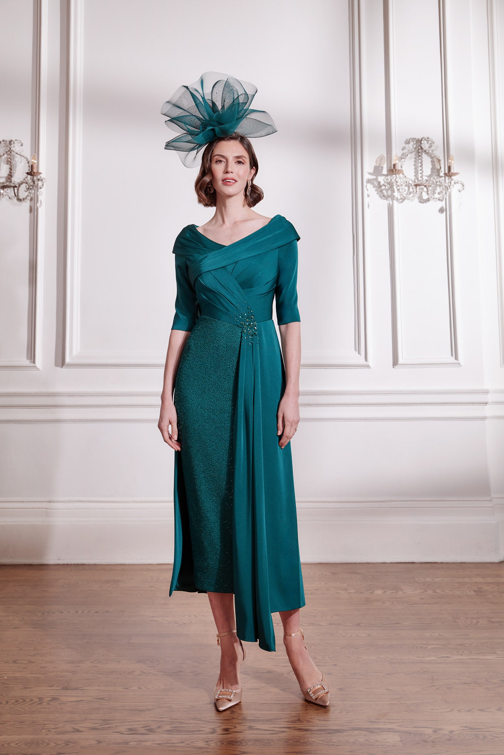 JOHN CHARLES GREEN MIDI DRESS 29289 225