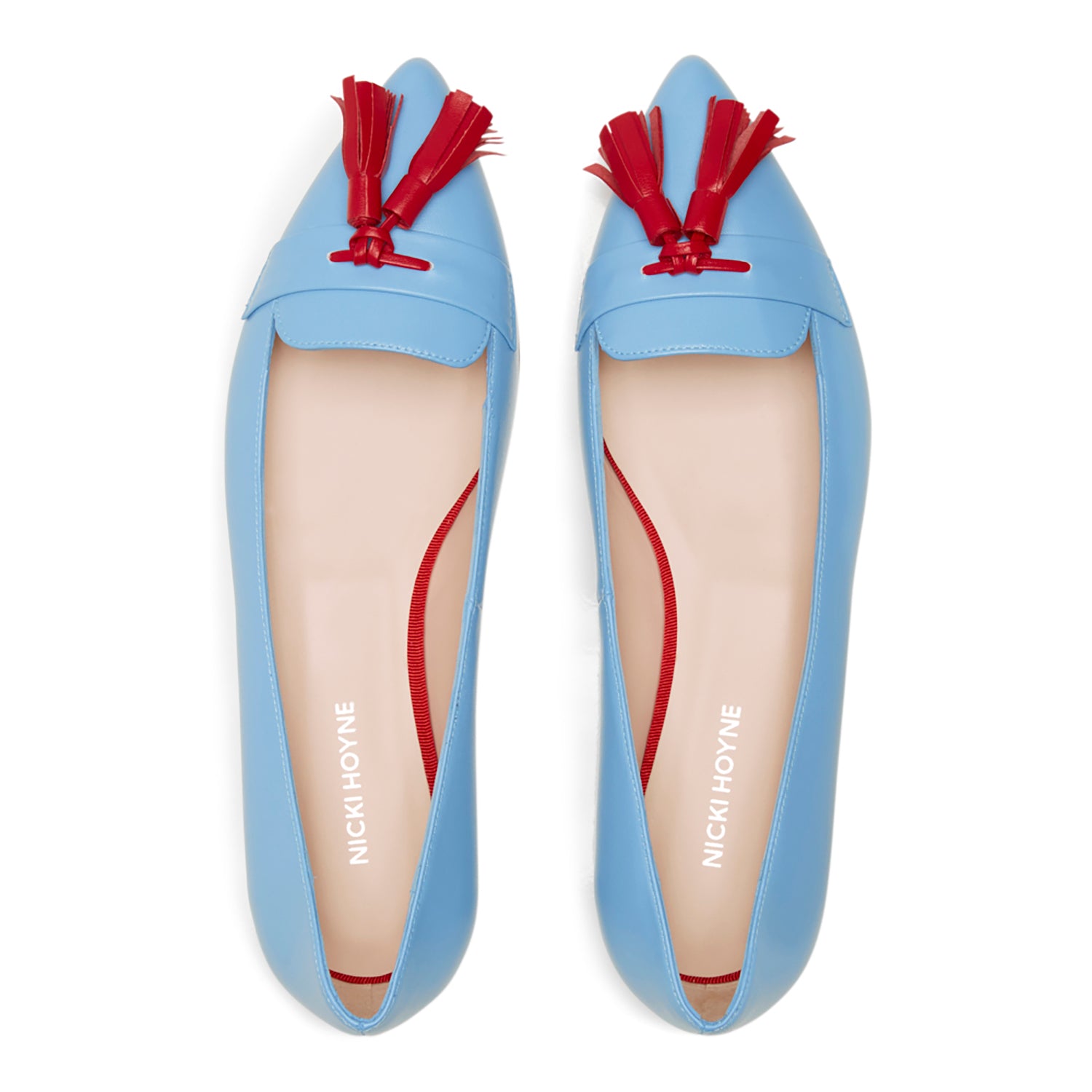 NICKI HOYNE SOPHIE BLUE AND RED TASSEL SHOE 123