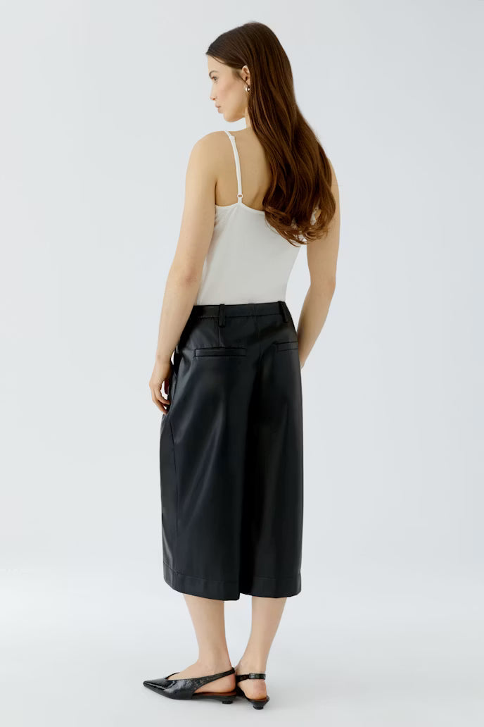 OUI BLACK PLEAT-FRONT TROUSERS 94127 9990 226