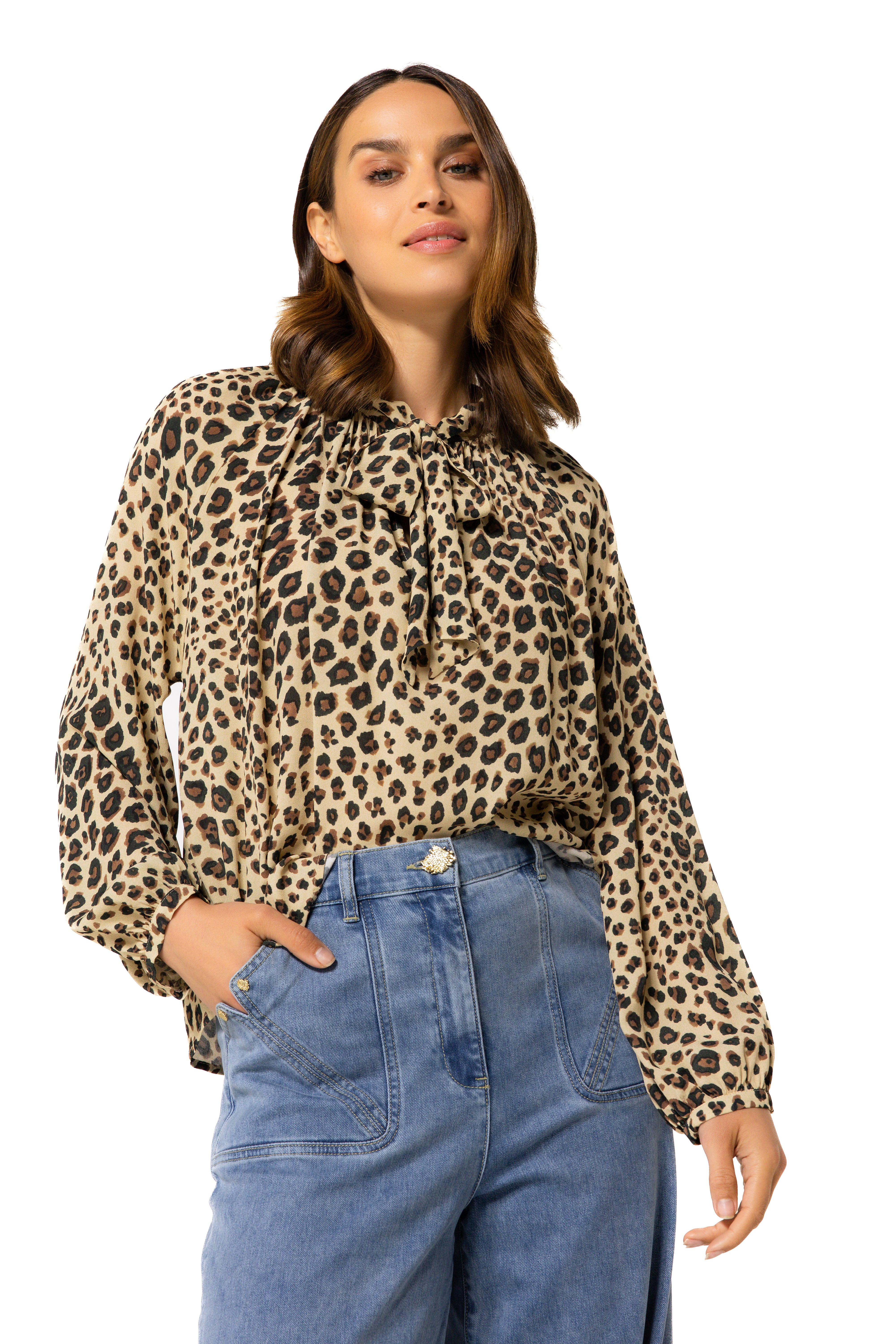 CAROLINE BISS ANIMAL BOW DETAILED BLOUSE 4698 225