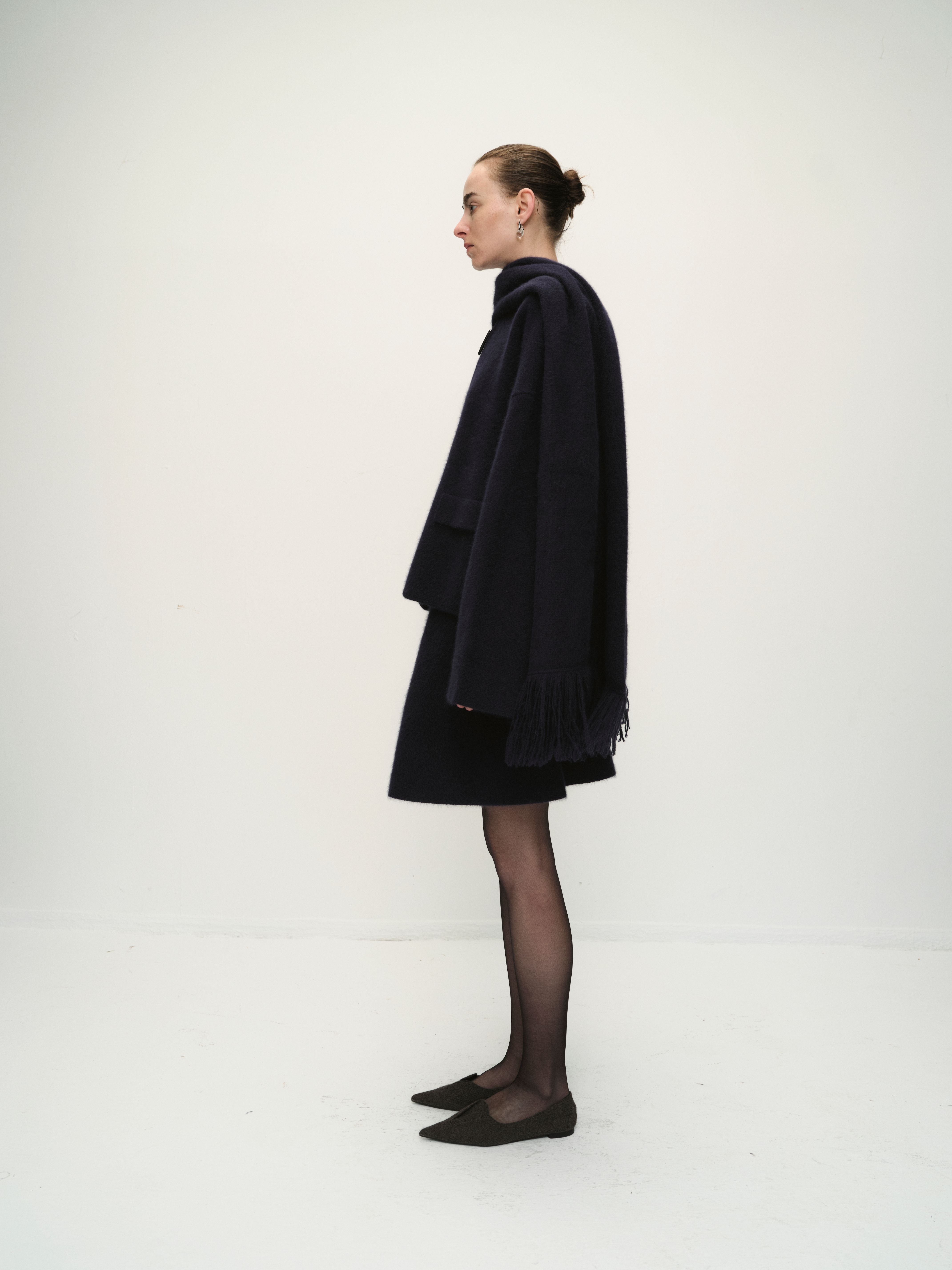 VIKTORIA CHAN CAPRI NAVY ZIP OVERSIZED CARDIGAN 225
