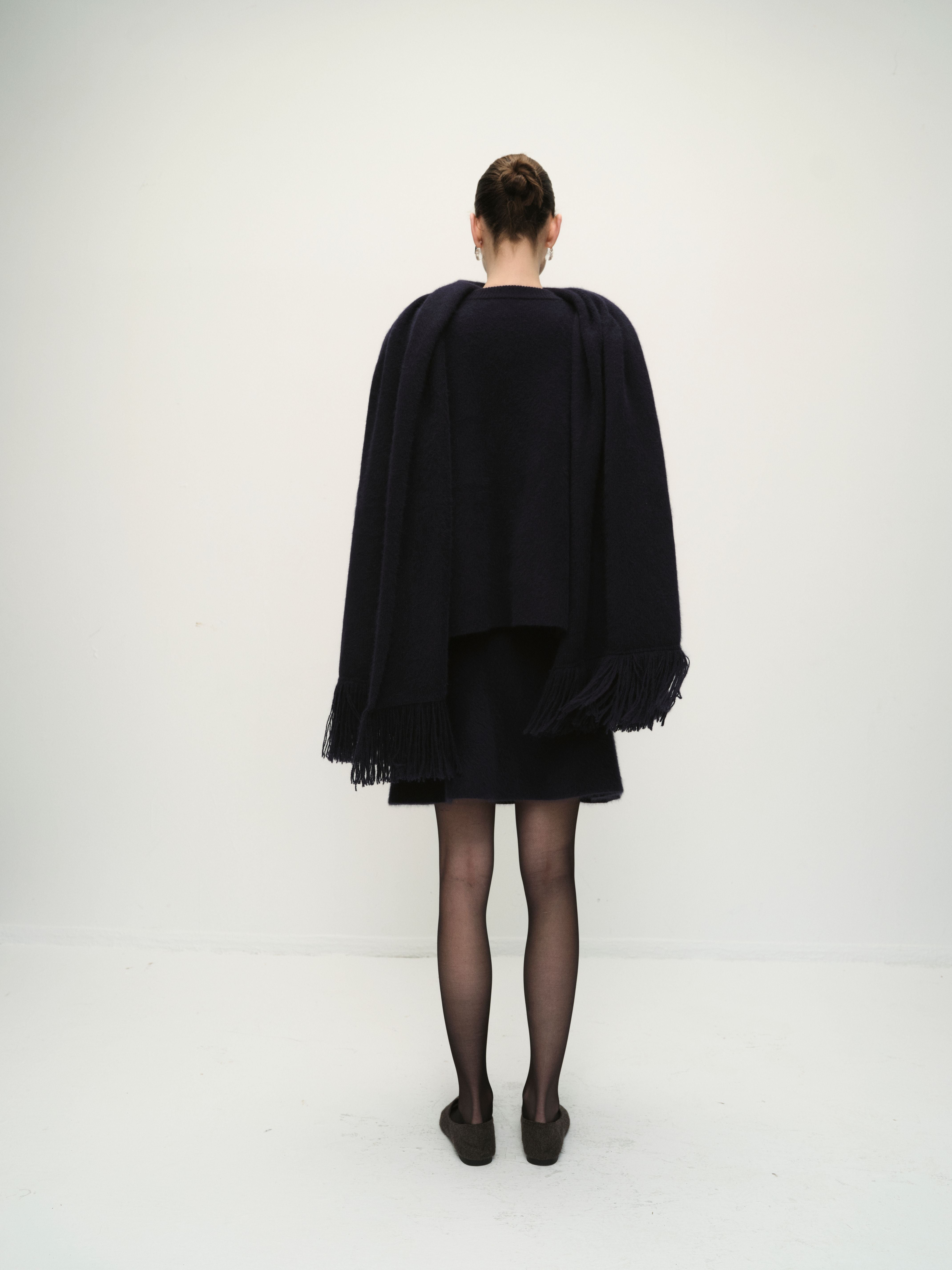 VIKTORIA CHAN CAPRI NAVY ZIP OVERSIZED CARDIGAN 225