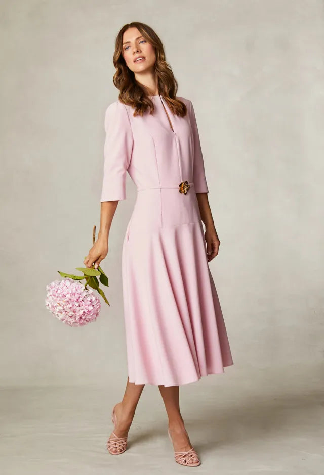 FEE G PINK LONG TIERED DRESS ELEANOR 864B53