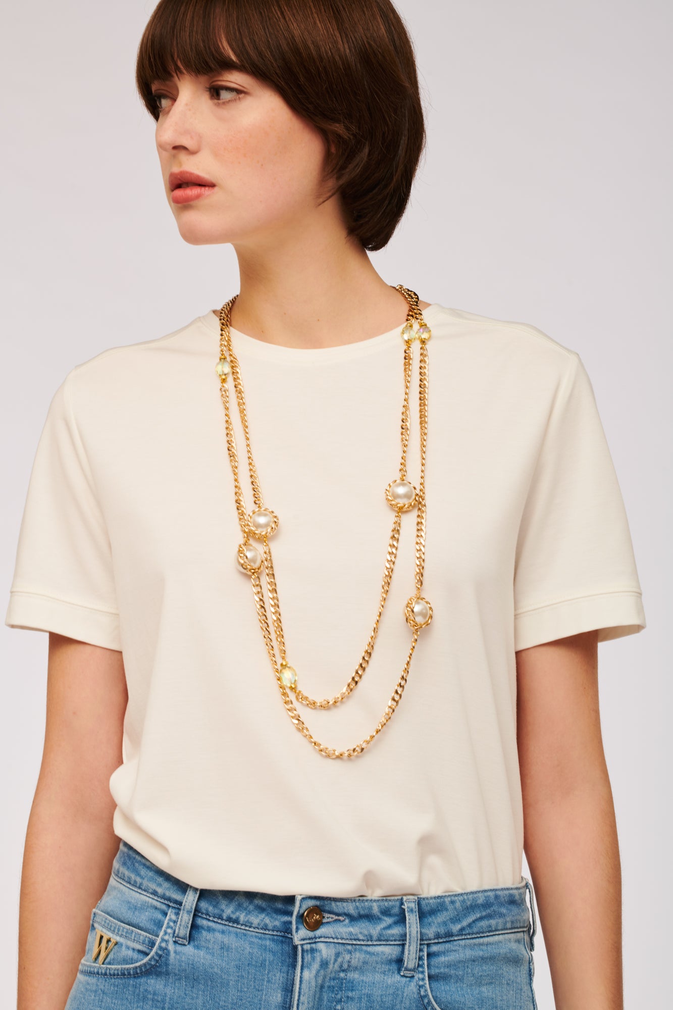 WEILL LONG GOLD PEARL NECKLACE 109106 124