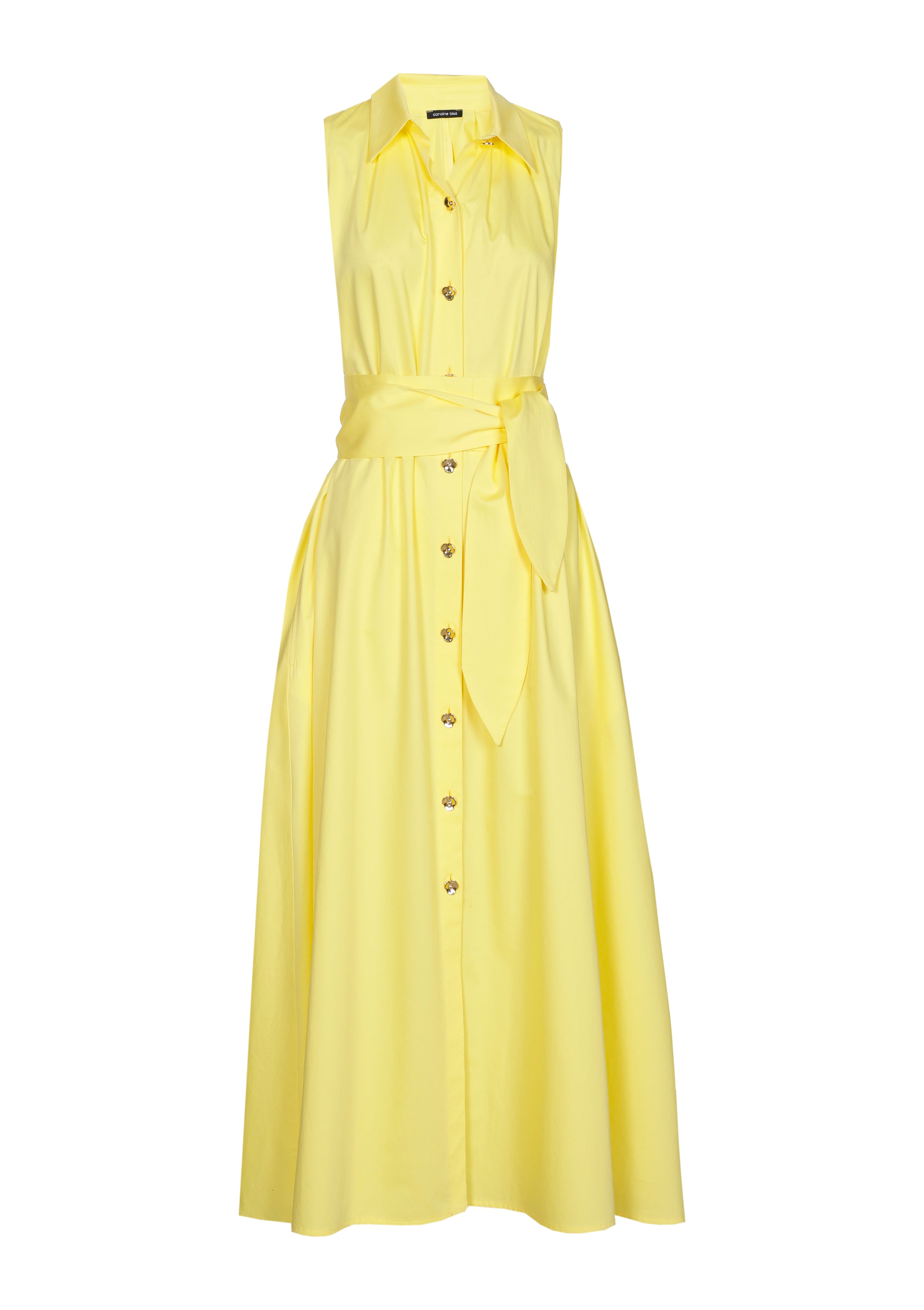 CAROLINE BISS YELLOW SLEEVELESS DRESS 1128 126