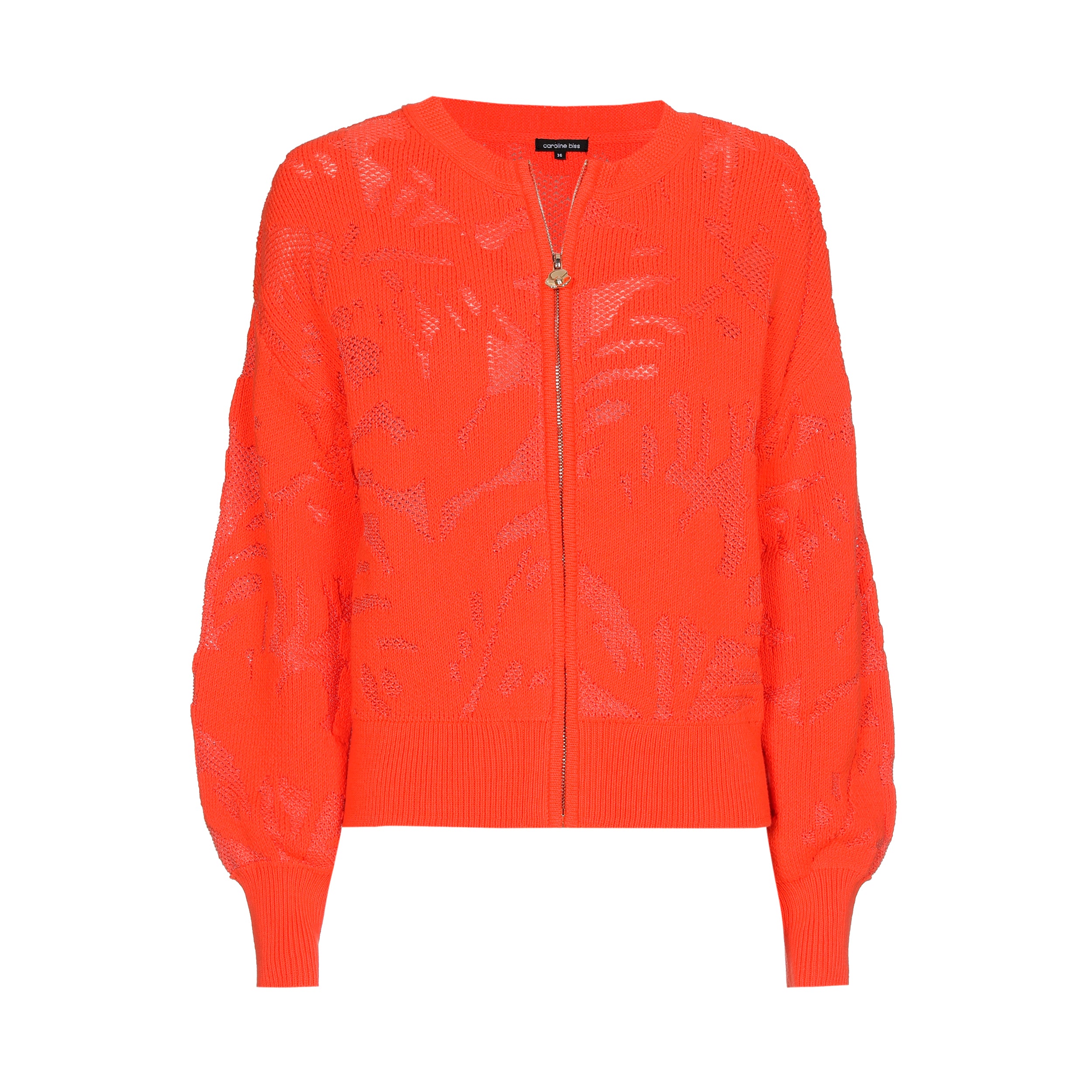 CAROLINE BISS ORANGE ZIP KNIT 1233 126