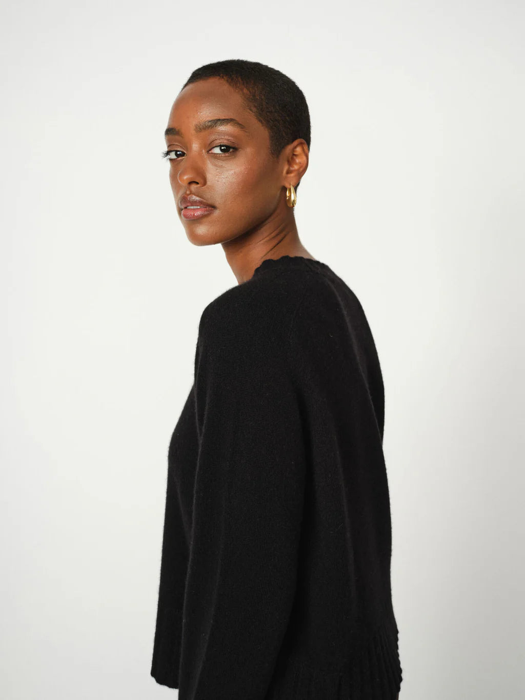 MOS MOSH BLACK MMZARI CASHMERE CREWNECK KNIT 173130 225