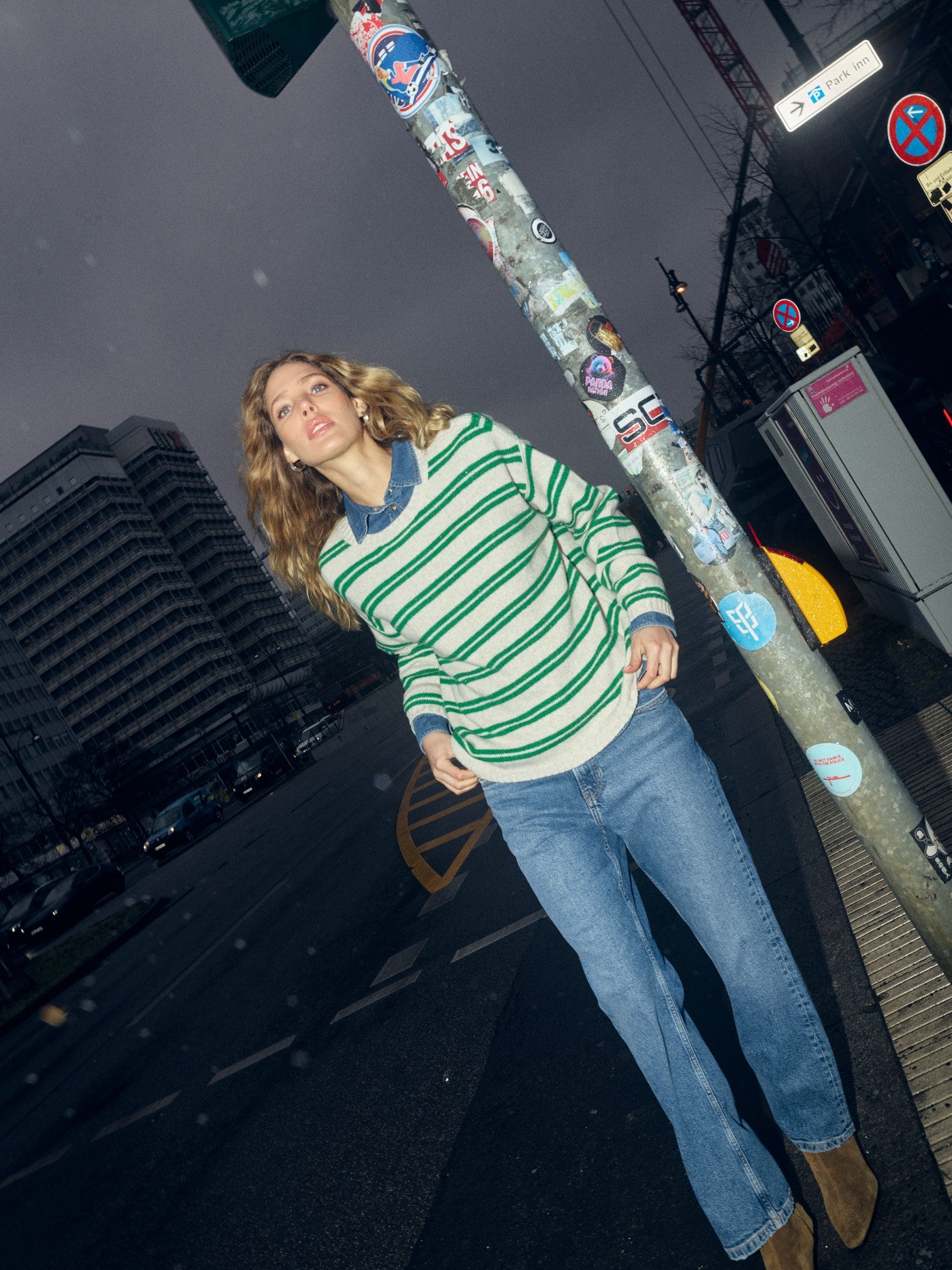 MOS MOSH GREEN MMKHAI TWO STRIPE KNIT 173210 225