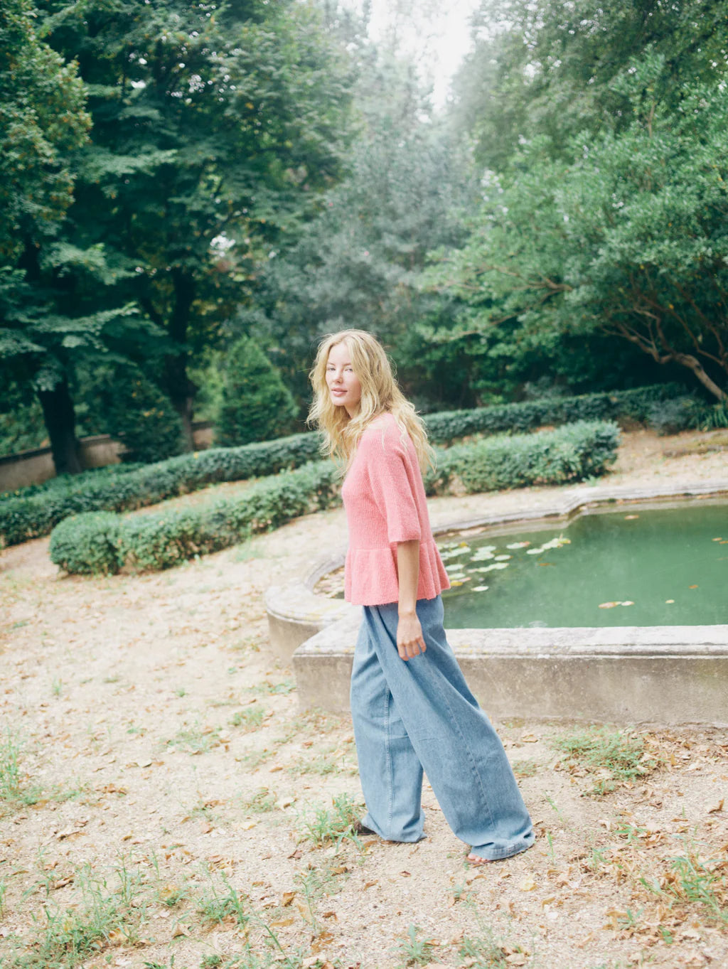 MOS MOSH MMTHORA SS O-NECK FRILL KNIT ROSE 177530 126