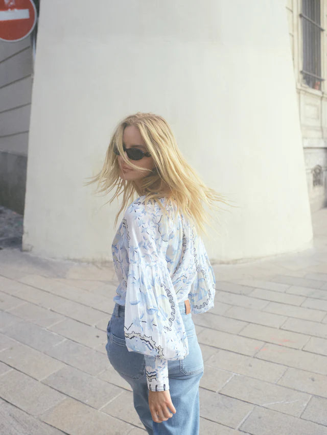 MOS MOSH MMWYLDE ORCHID BLOUSE BLUE 178220 126