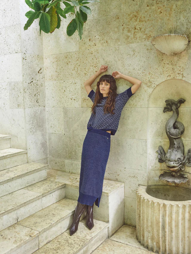 MOS MOSH MMMINED SS KNIT BLUE 178680 126