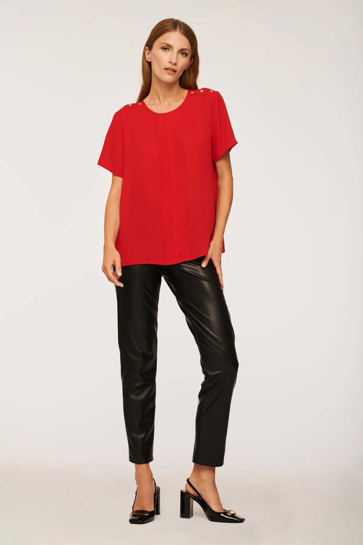 WEILL MONA RED CHIFFON TOP 197402 7345D 223