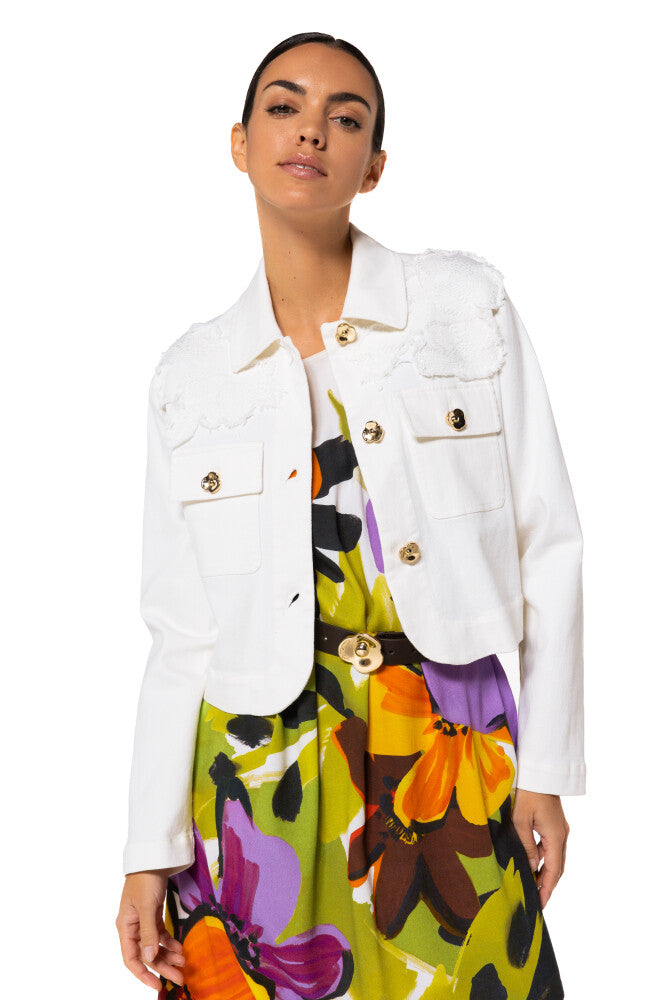 CAROLINE BISS CREAM LACE JACKET 1888 126