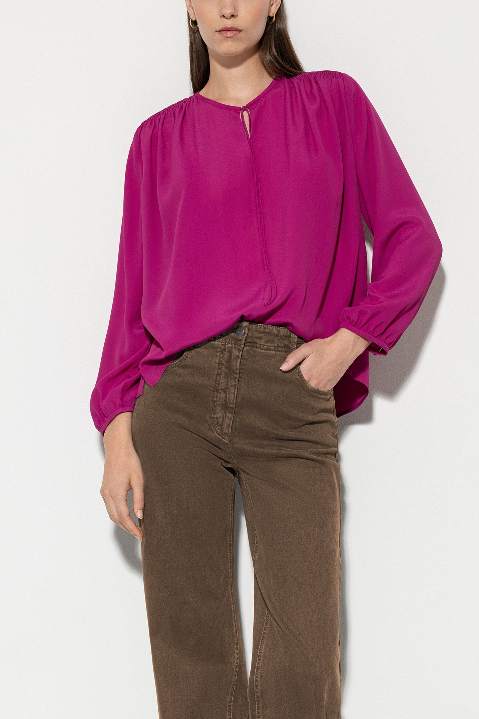 LUISA CERANO PINK TIE NECK BLOUSE 208477-2179 224