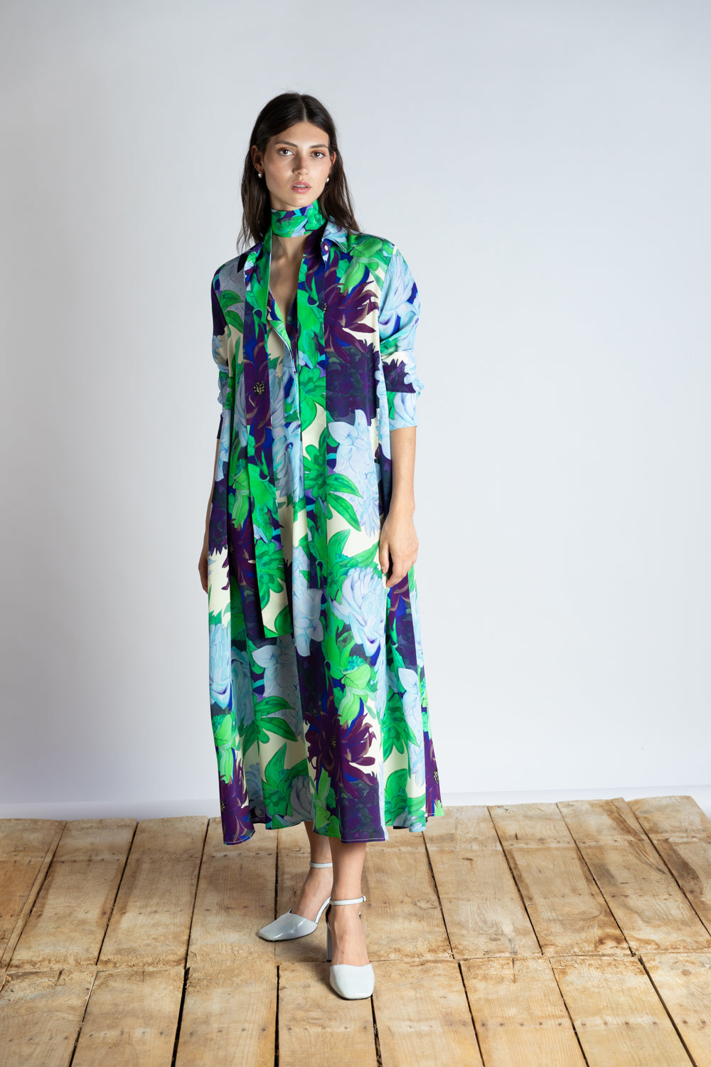 PSOPHIA FLORAL PRINT SHIRT DRESS 213DRS2204 125