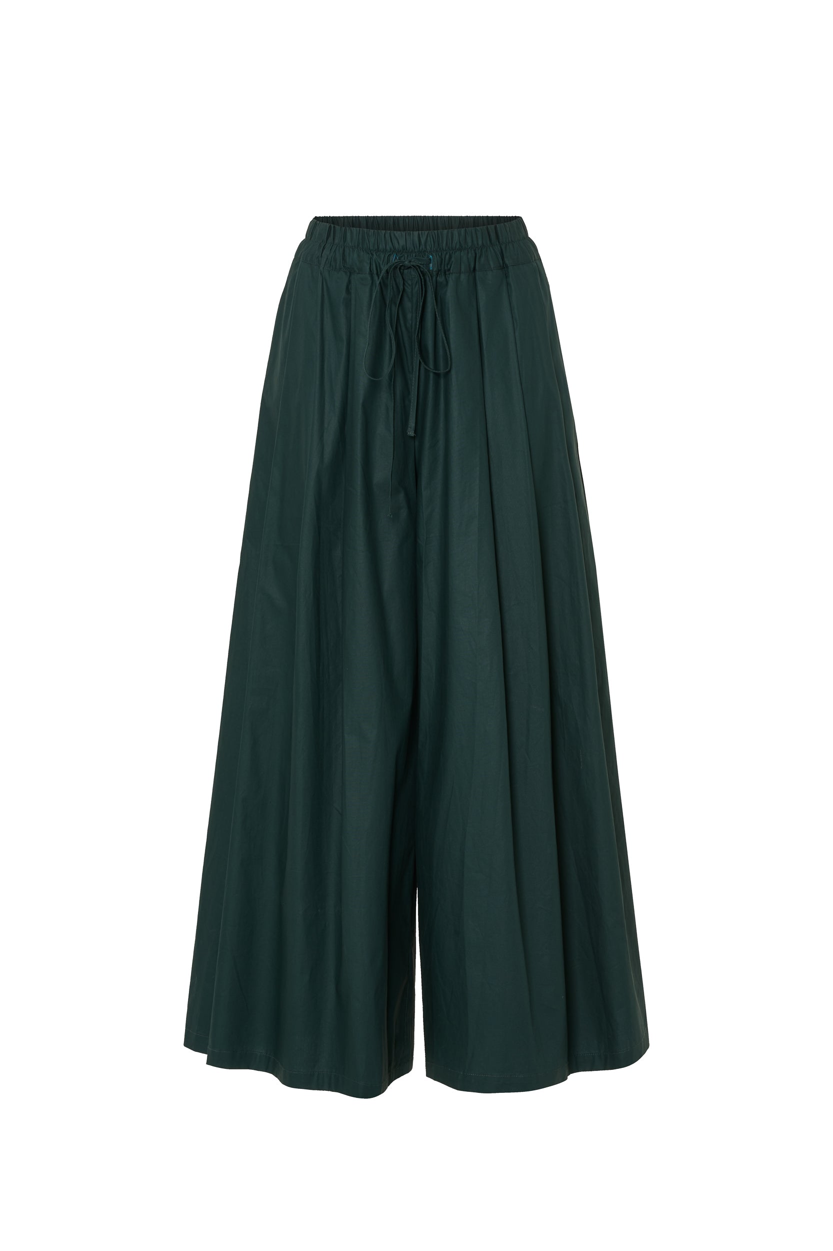 PSOPHIA FOREST GREEN PLEATED COTTON TROUSERS 221TRS2239 125