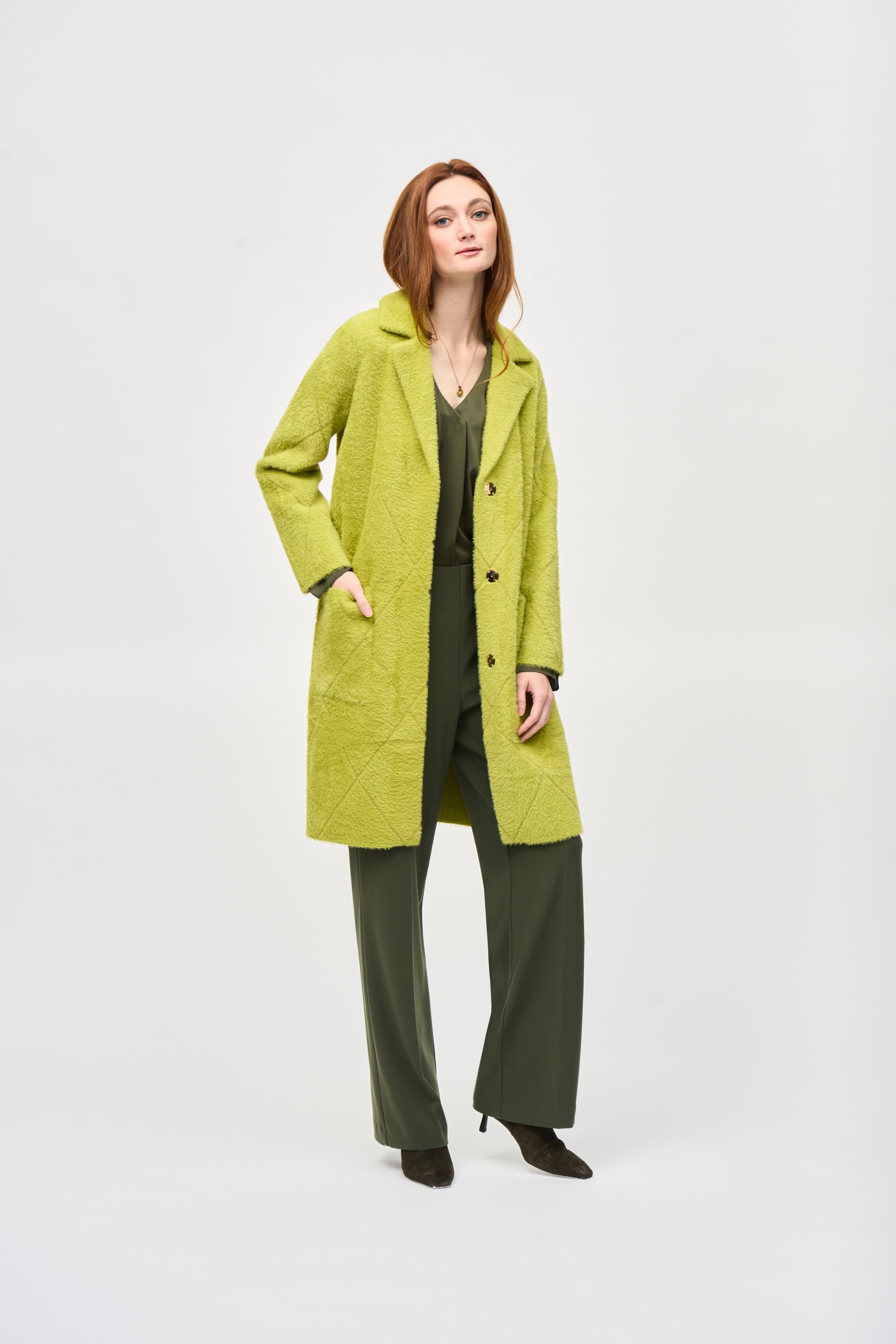 JOSEPH RIBKOFF GREEN COAT 233951F24 224