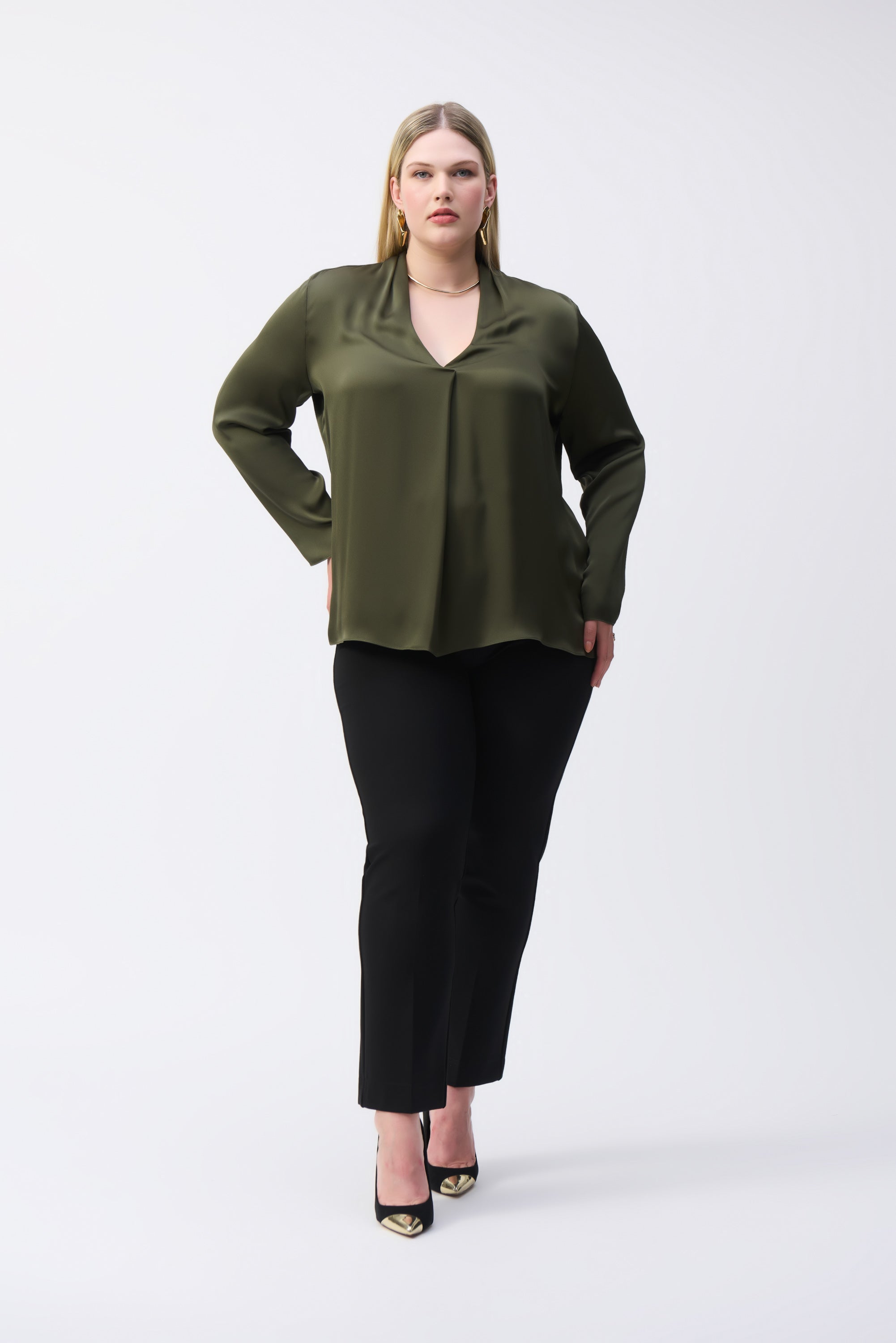 JOSEPH RIBKOFF KHAKI TOP 243057 224