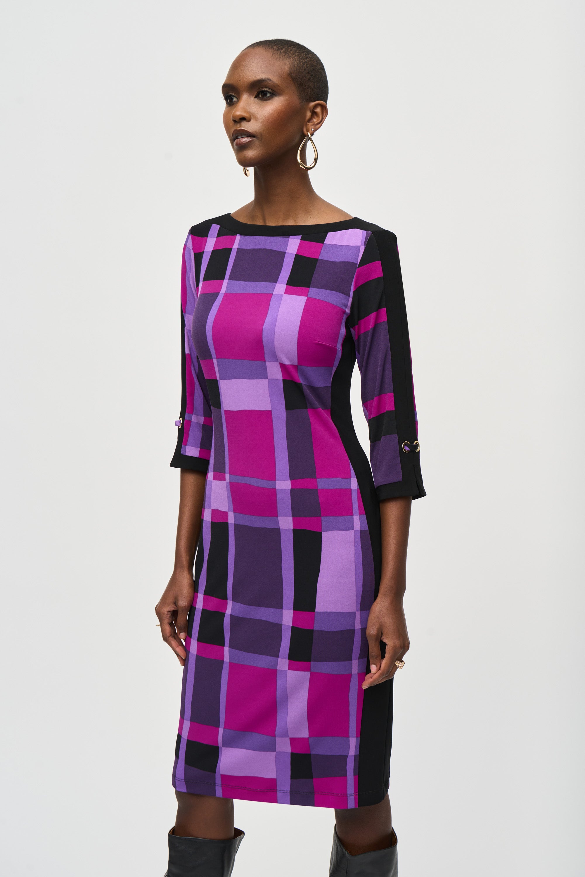 JOSEPH RIBKOFF PURPLE PRINT DRESS 243301 224