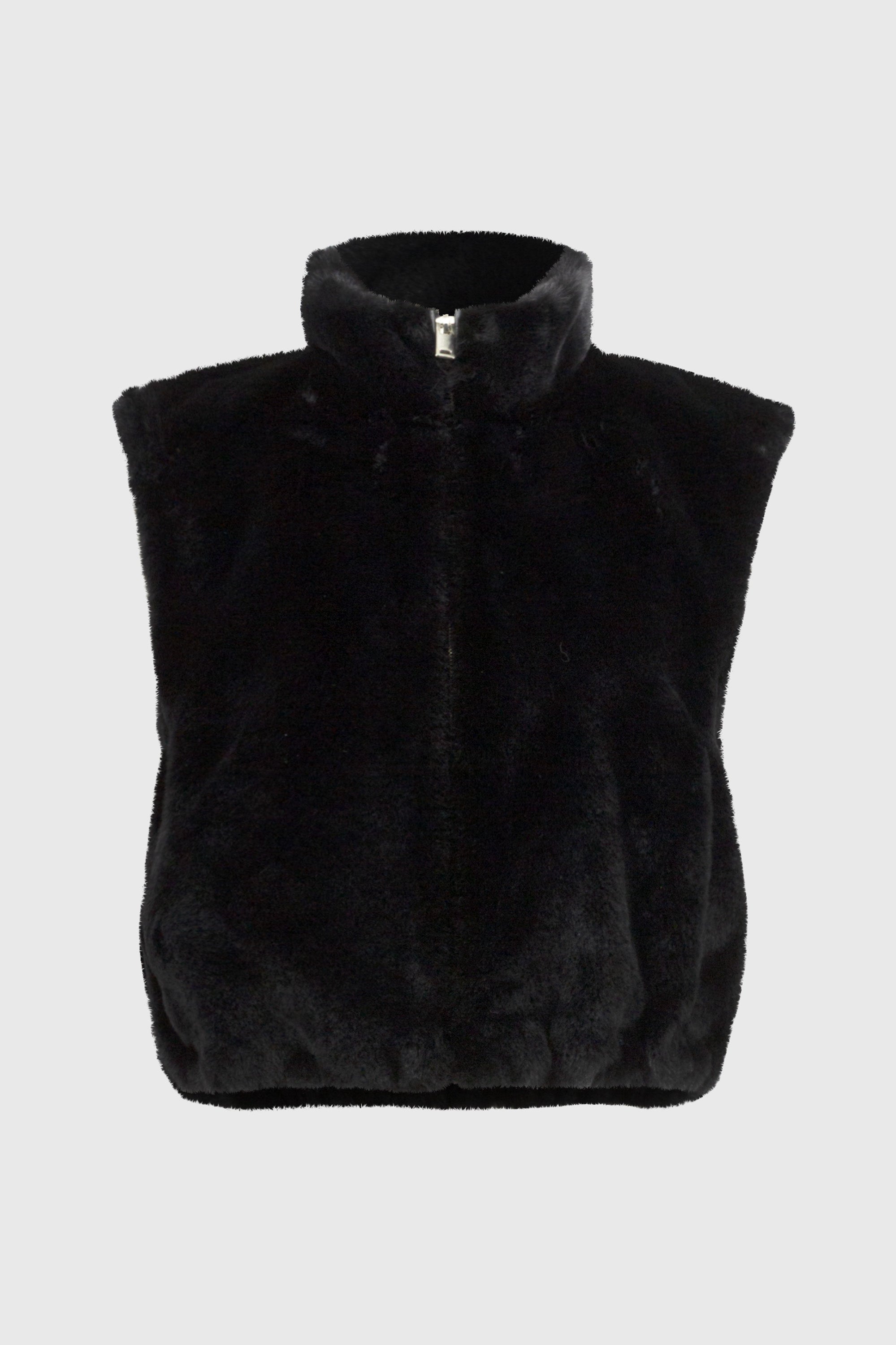 JOSEPH RIBKOFF BLACK FUR GILET 244919 224