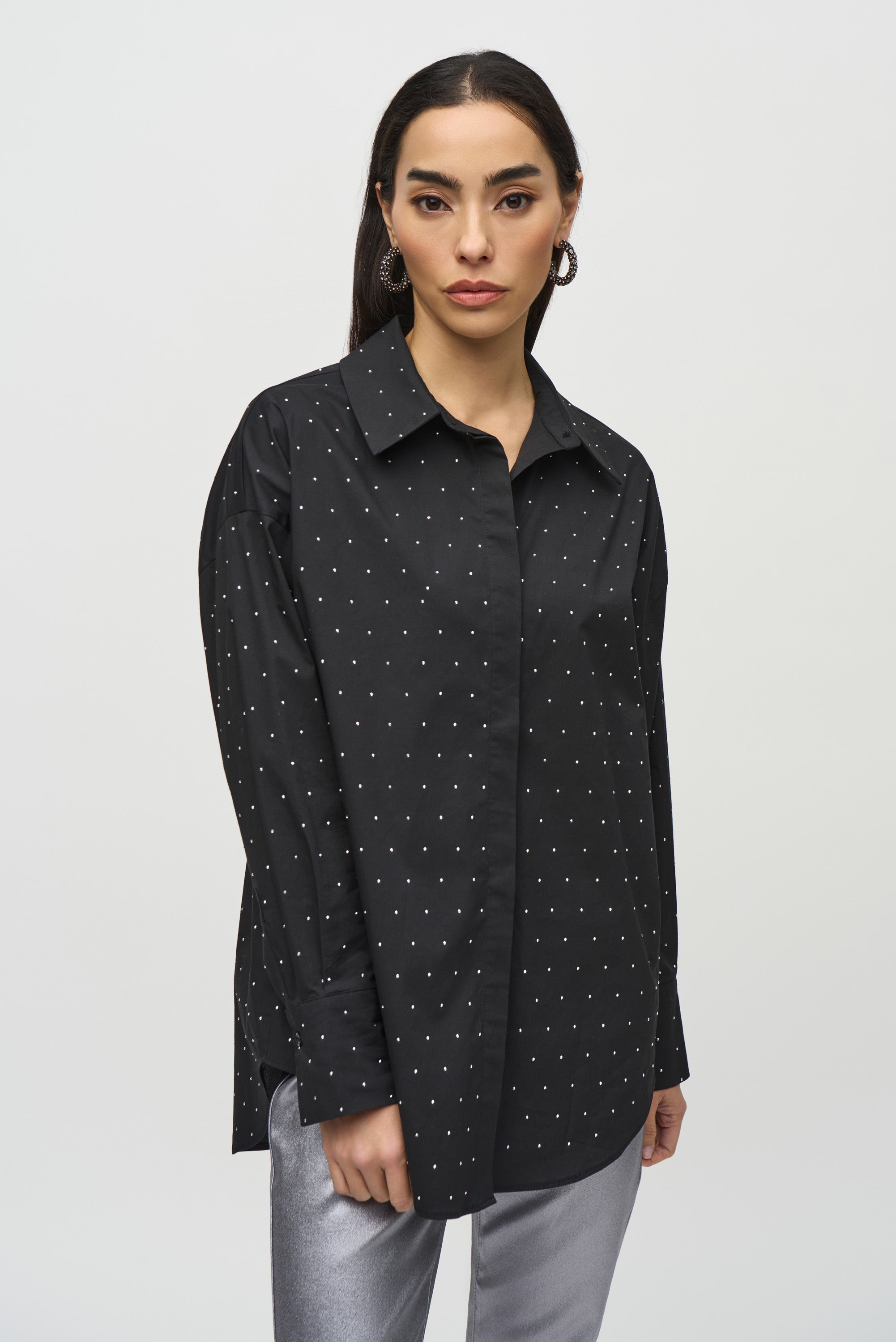 JOSEPH RIBKOFF BLACK BLOUSE 244950 224