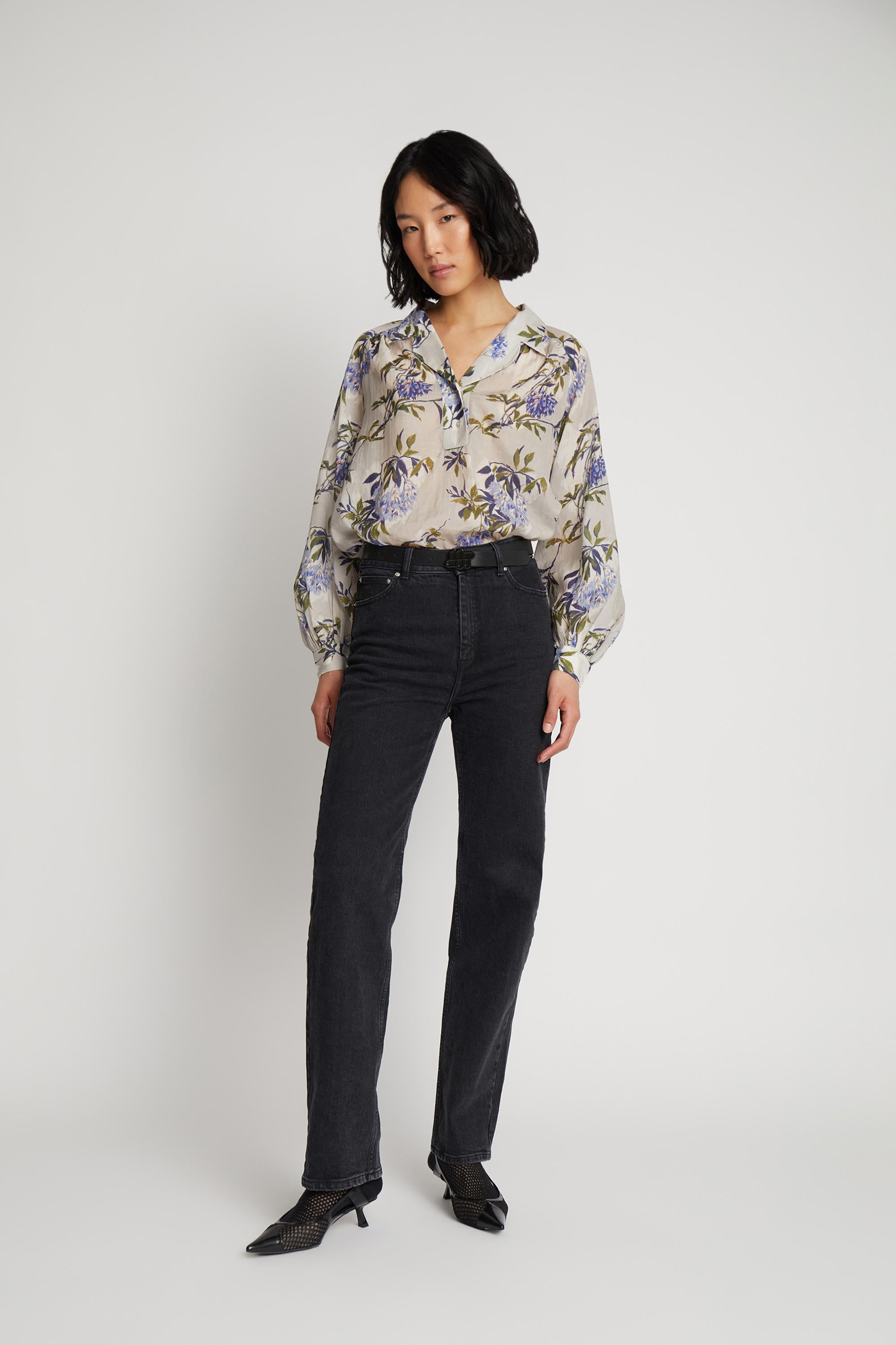 MUNTHE SUSANI GREY FLORAL BLOUSE 125