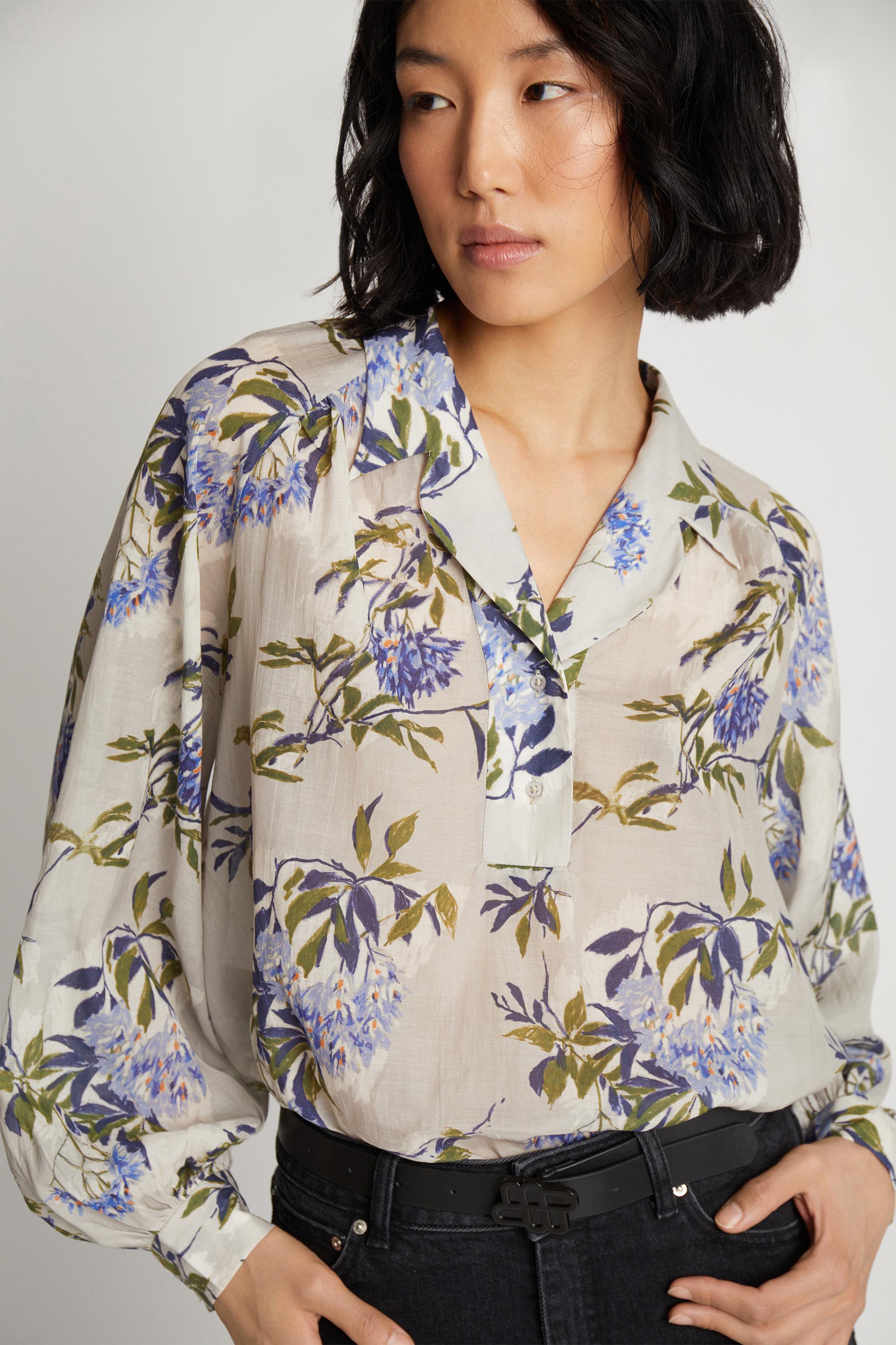 MUNTHE SUSANI GREY FLORAL BLOUSE 125