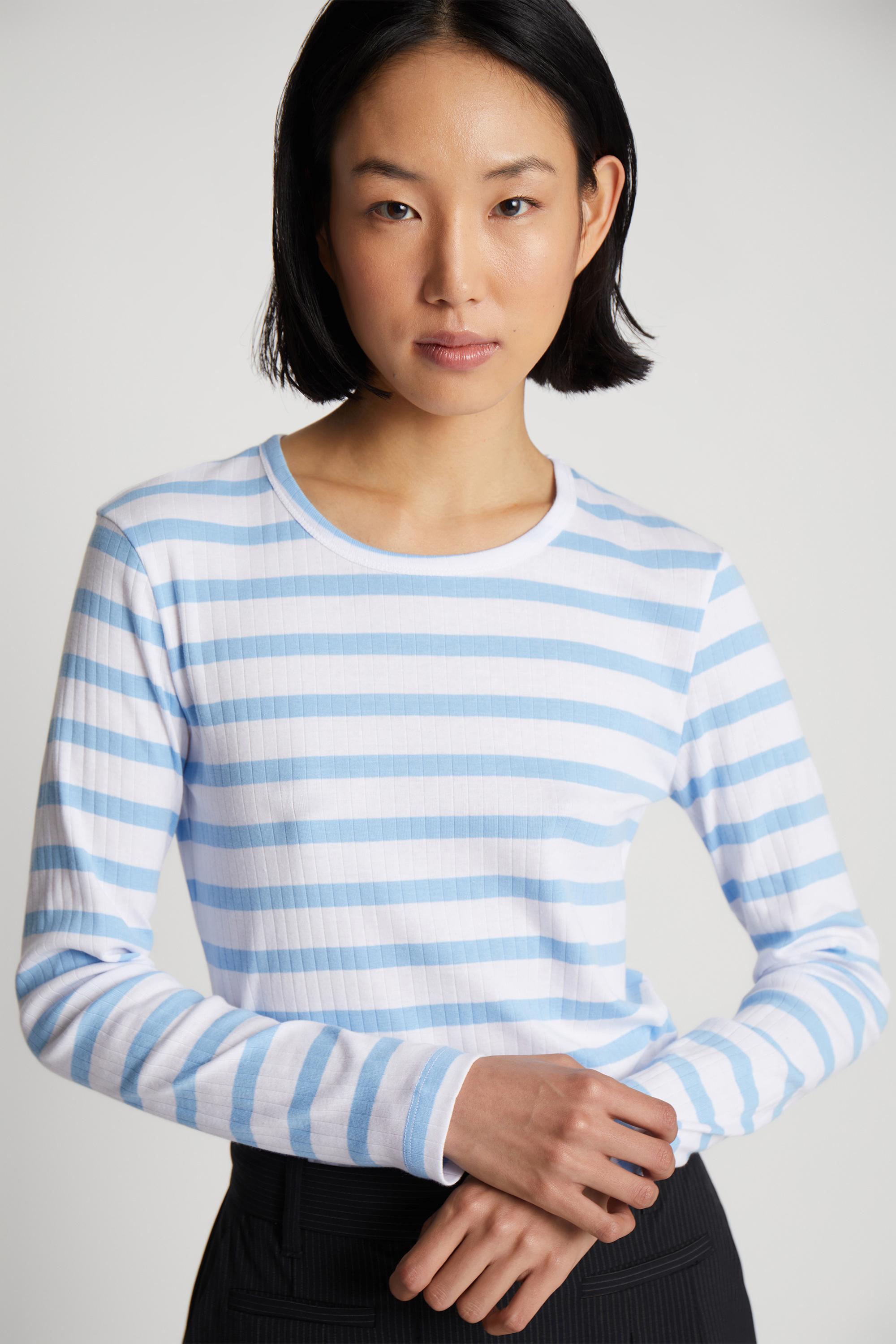 MUNTHE JOTE BLUE STRIPE LONG SLEEVE TOP 125