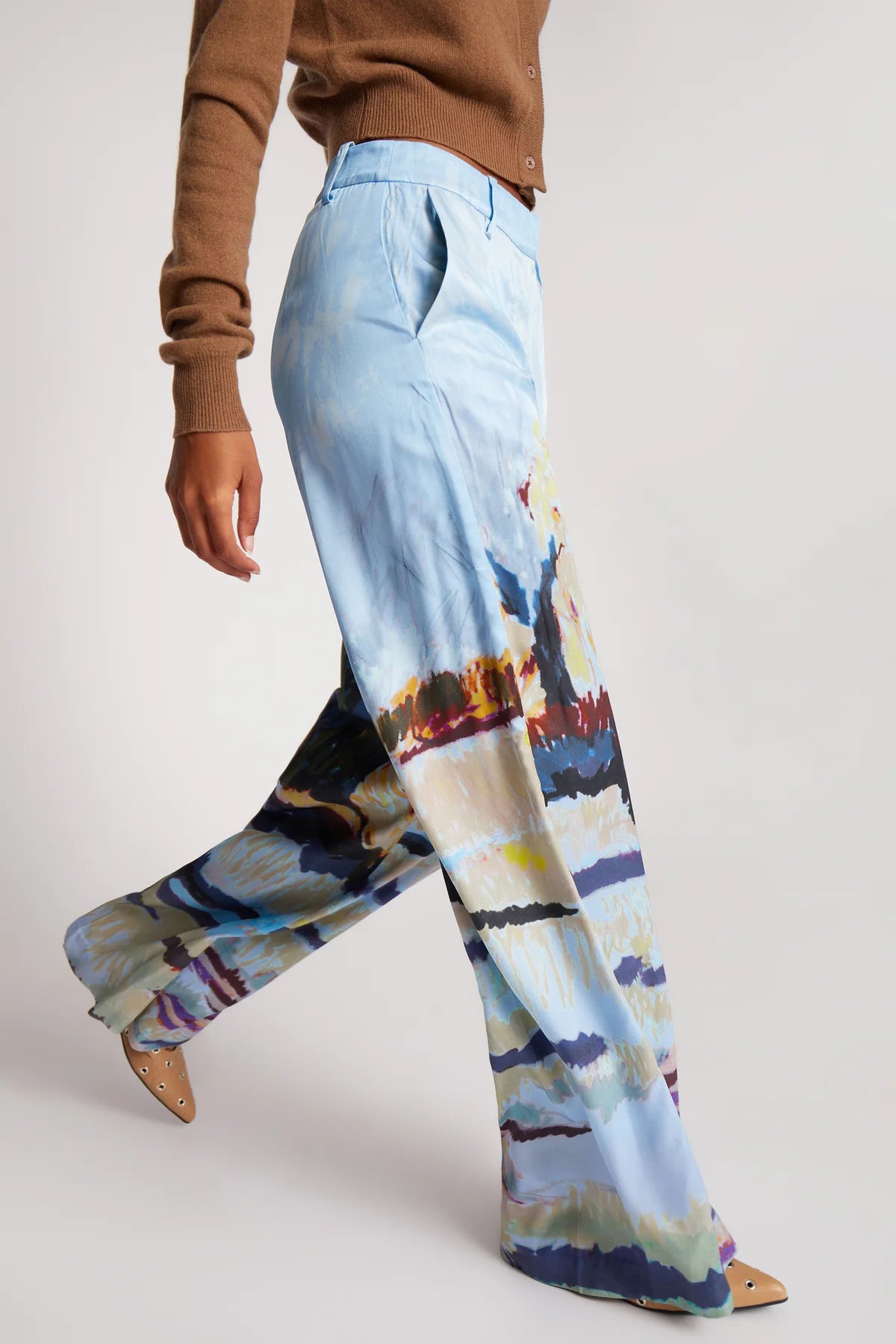 MUNTHE EILEEN BLUE PRINT TROUSERS 125