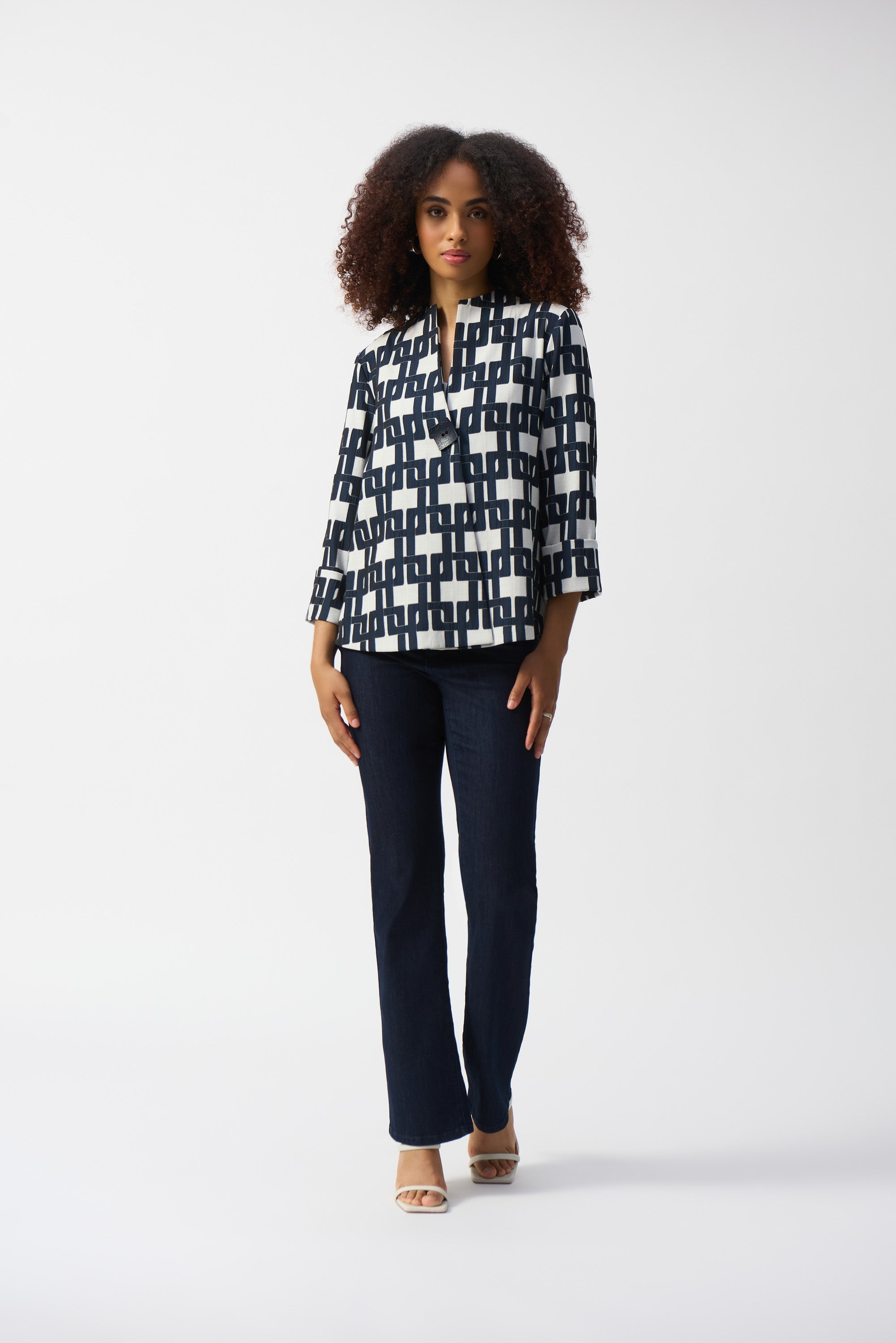 JOSEPH RIBKOFF GEOMETRIC PRINT JACKET 251000 125