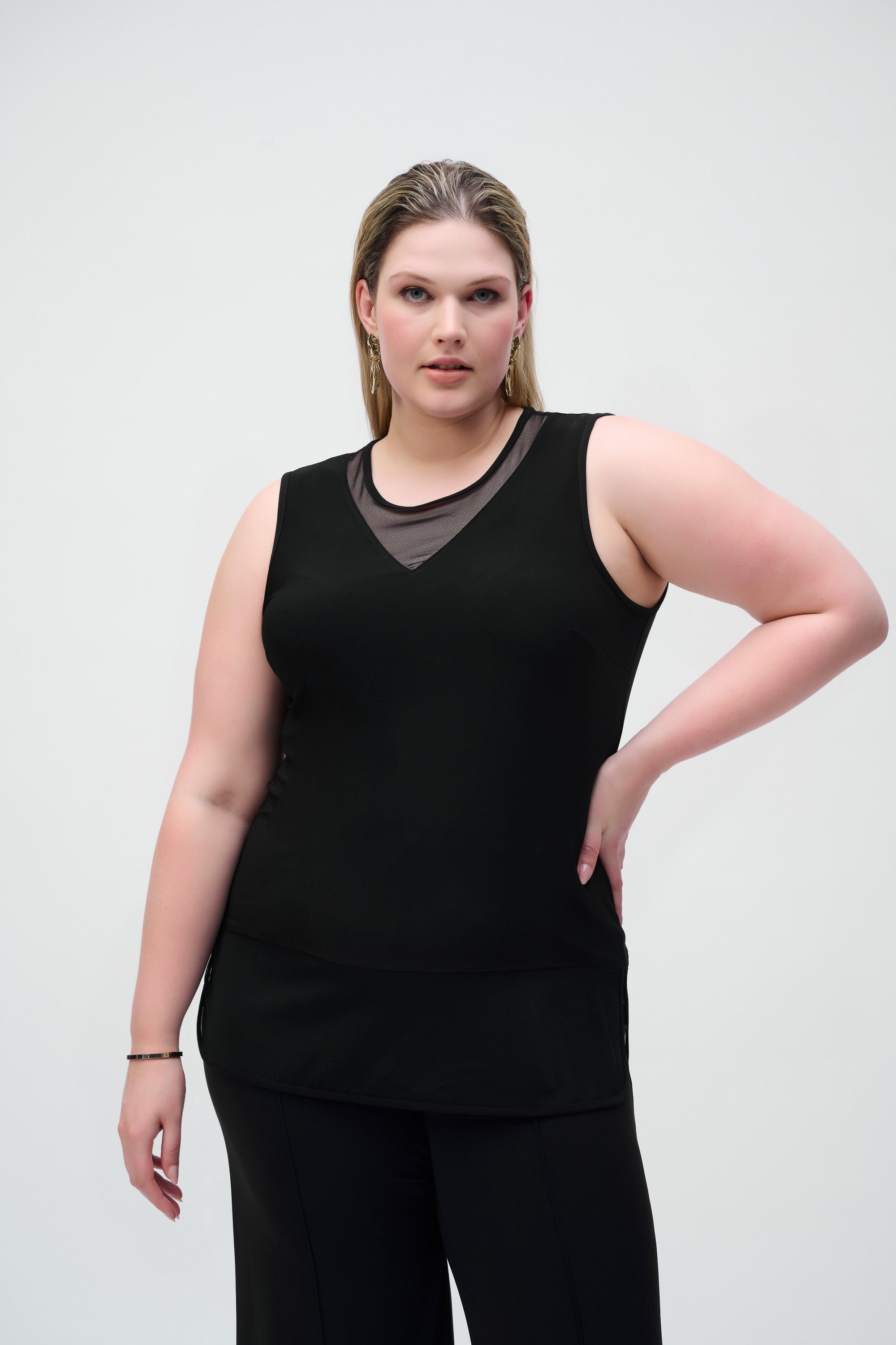 JOSEPH RIBKOFF BLACK LDS TUNIC 251091 125
