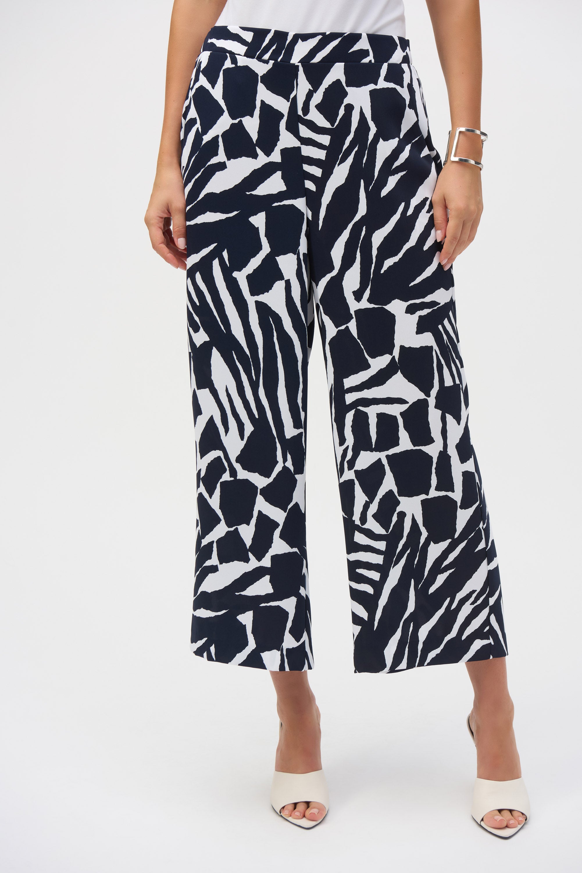 JOSEPH RIBKOFF NAVY PRINT TROUSERS 252145 125