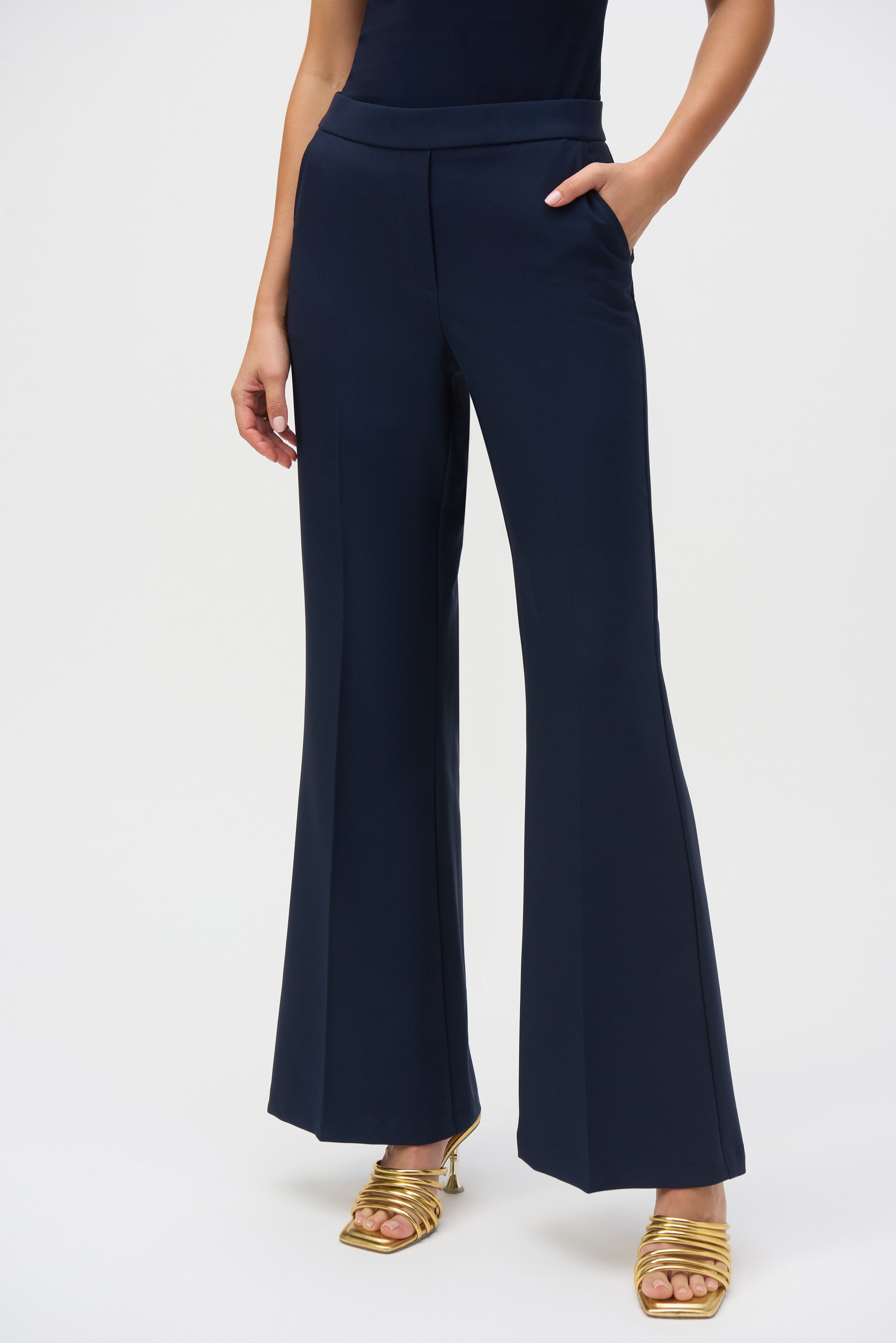 JOSEPH RIBKOFF NAVY WIDE LEG TROUSERS 252226 125