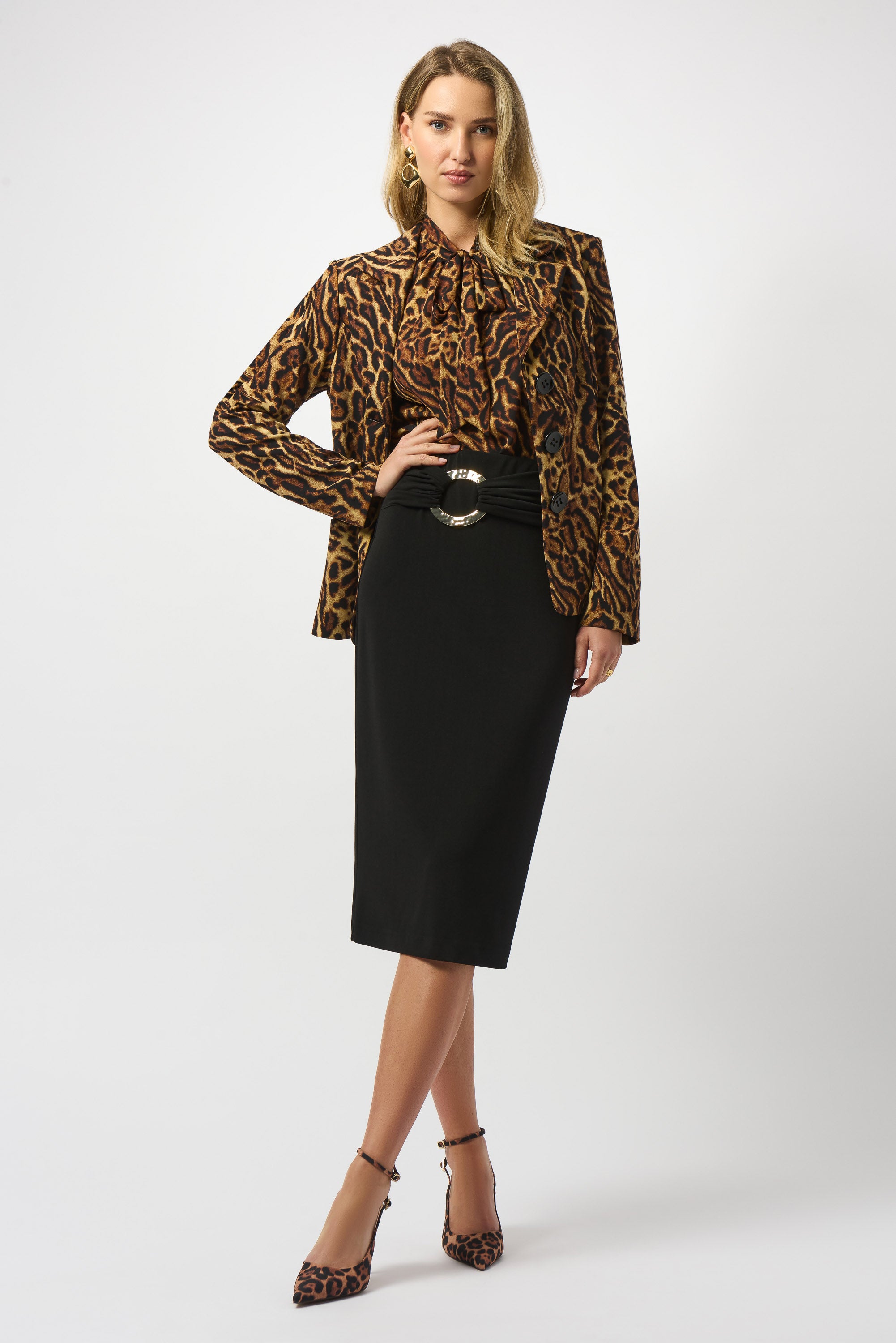 JOSEPH RIBKOFF LEOPARD PRINT BLAZER 253051 225