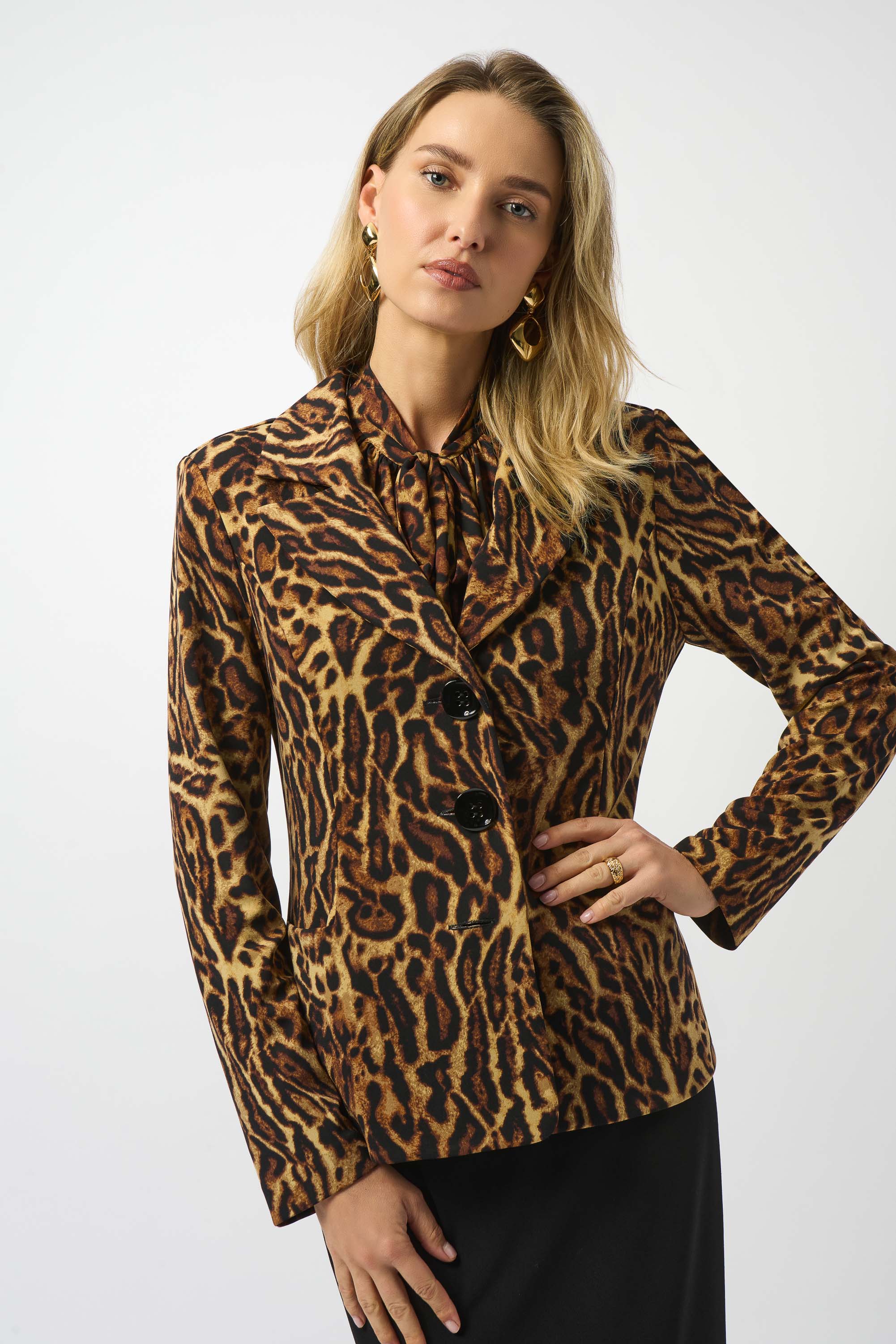 JOSEPH RIBKOFF LEOPARD PRINT BLAZER 253051 225