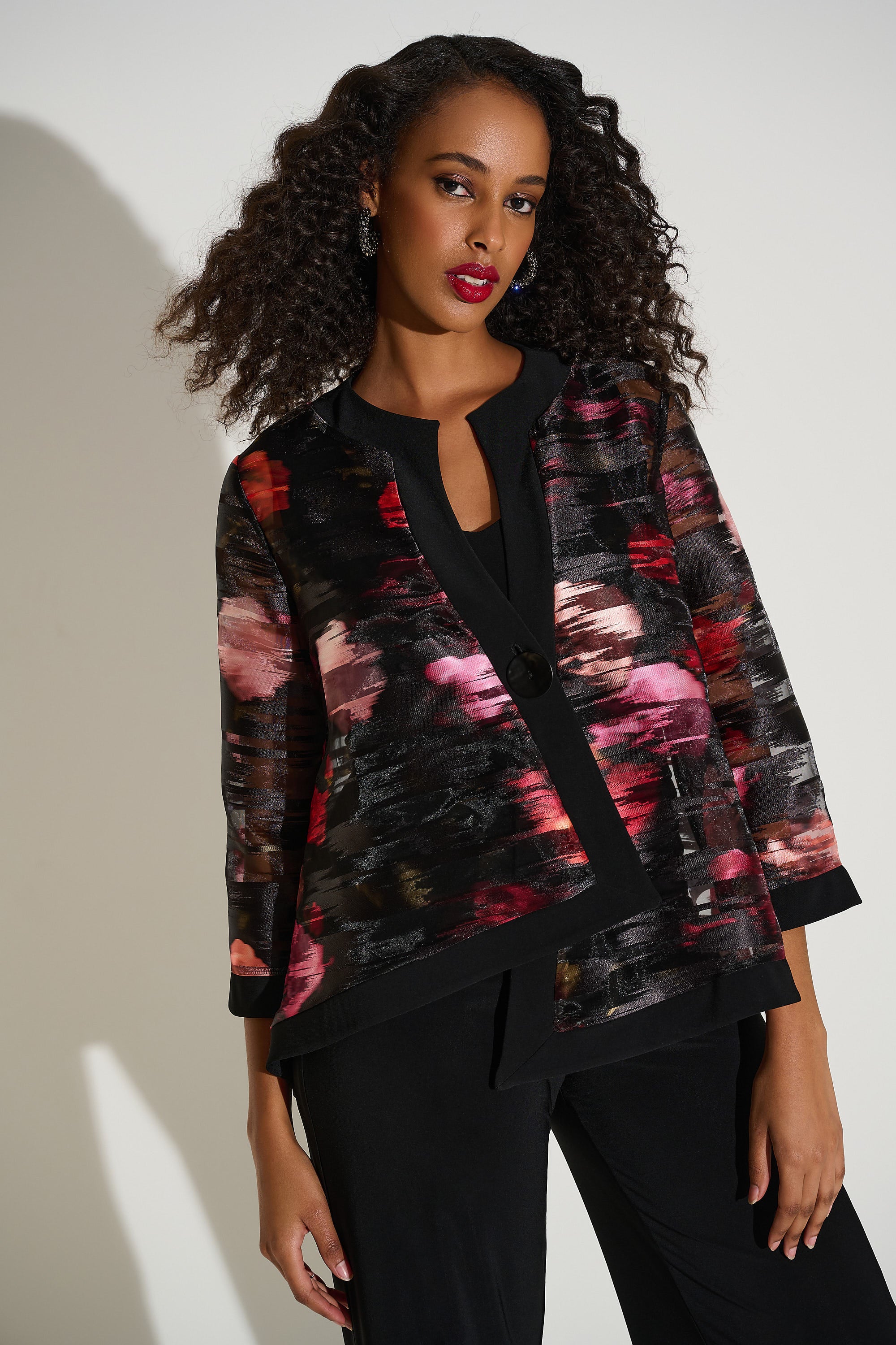 JOSEPH RIBKOFF BLACK PRINT JACKET 253792 225