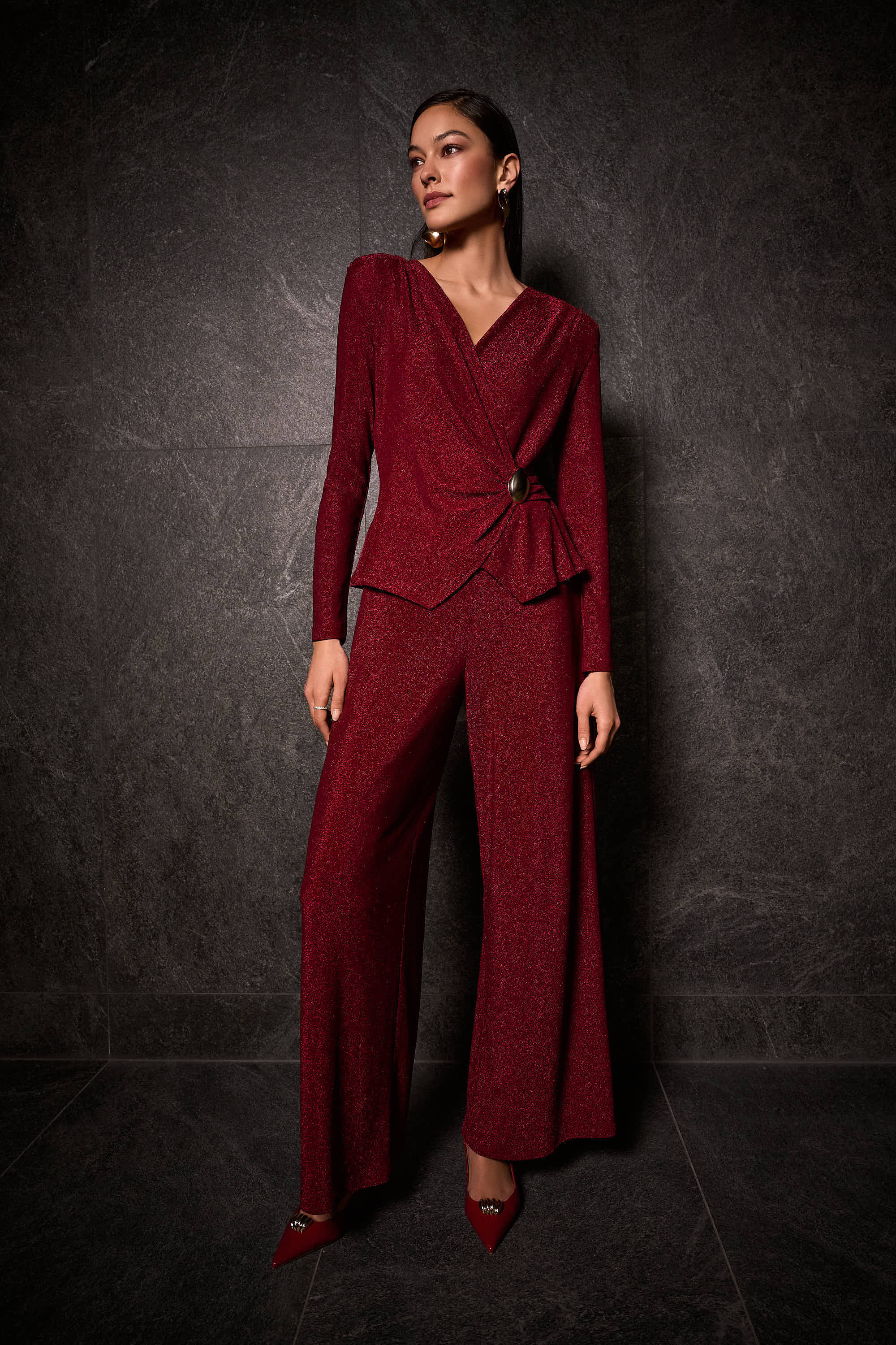 JOSEPH RIBKOFF  WINE LDS JUMPSUIT 254123-4435- 225