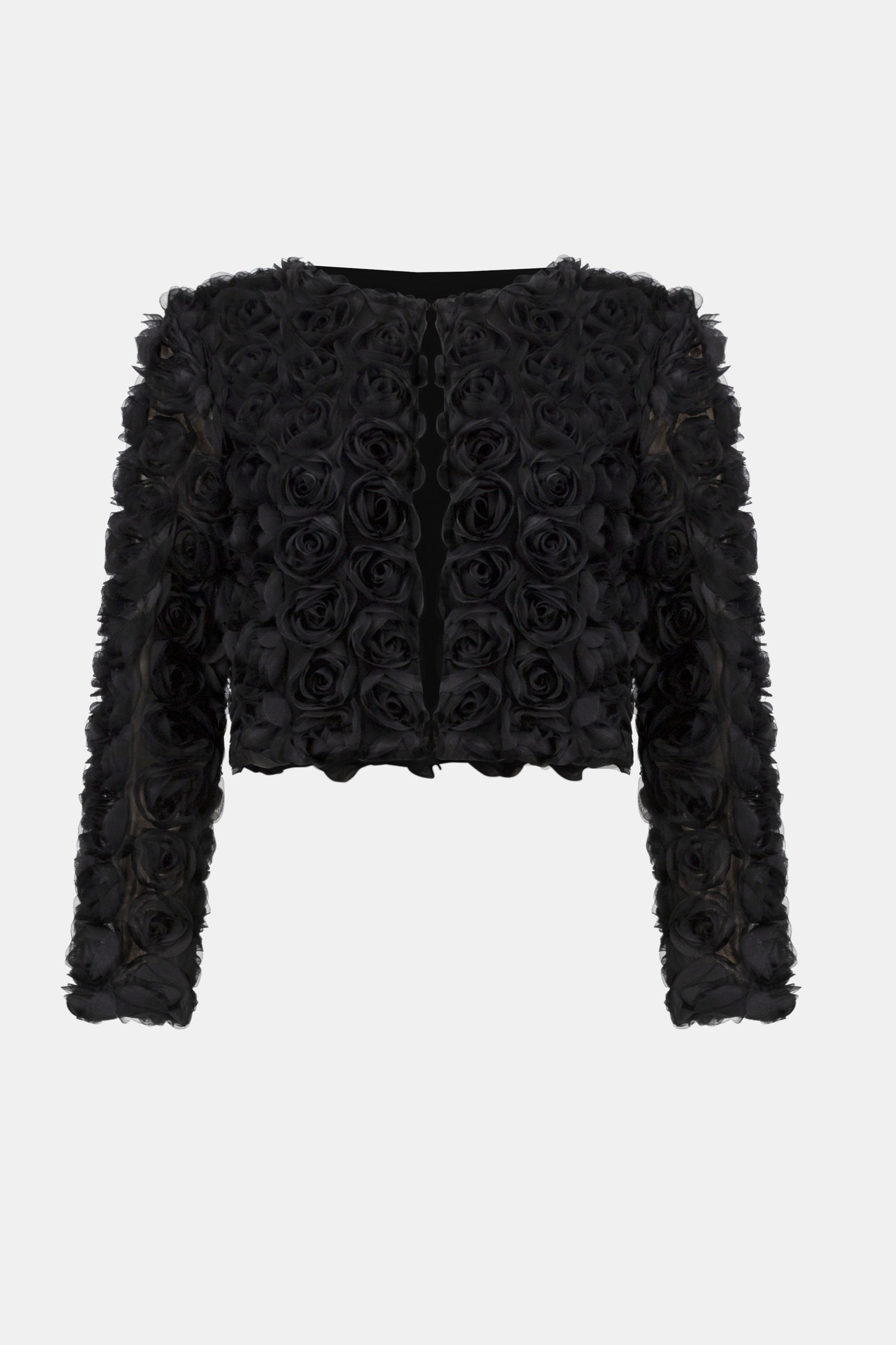 JOSEPH RIBKOFF  BLACK FLOWER JACKET 254180-11- 225