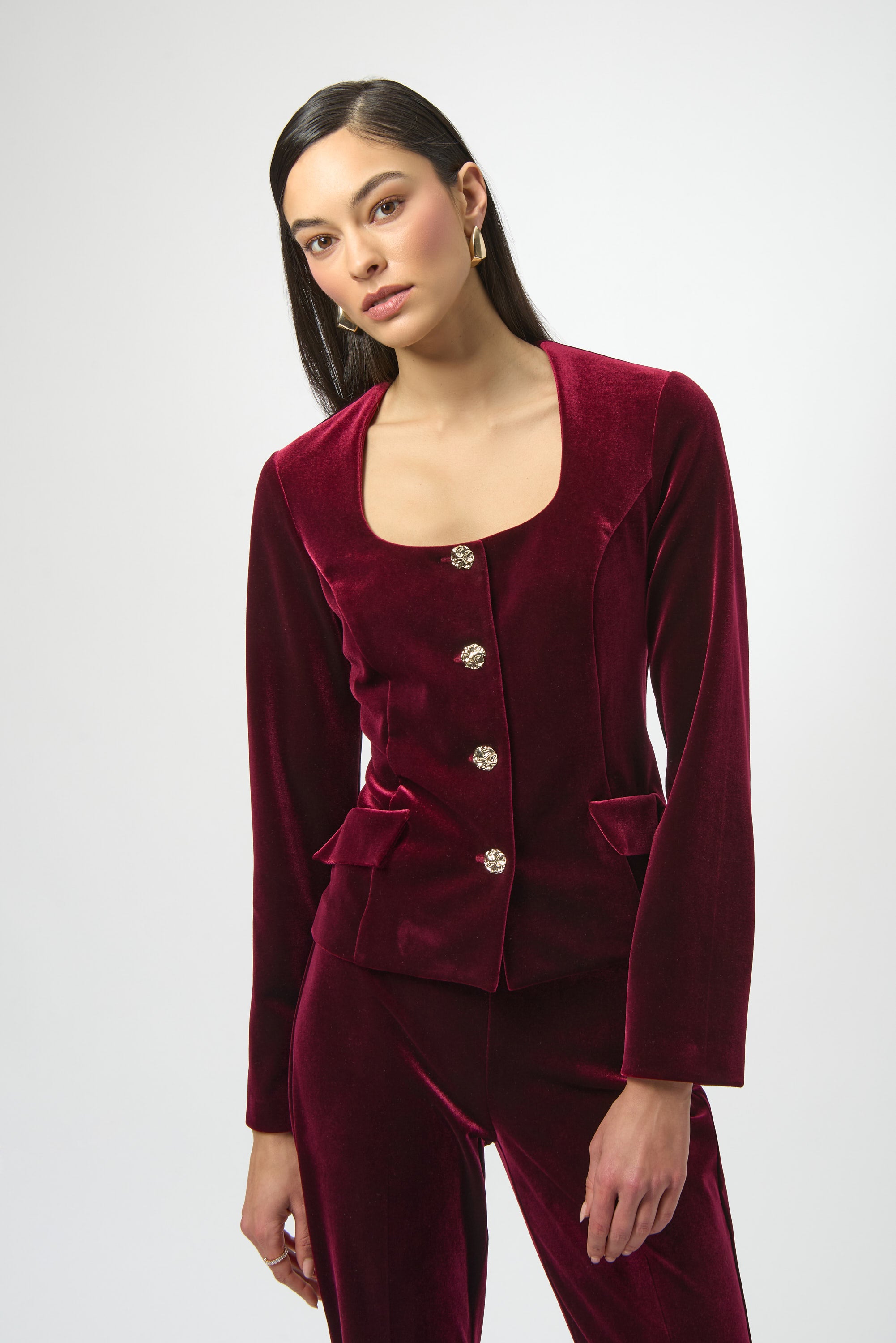 JOSEPH RIBKOFF  BURGUNDY LDS BLAZER 254197-3587- 225