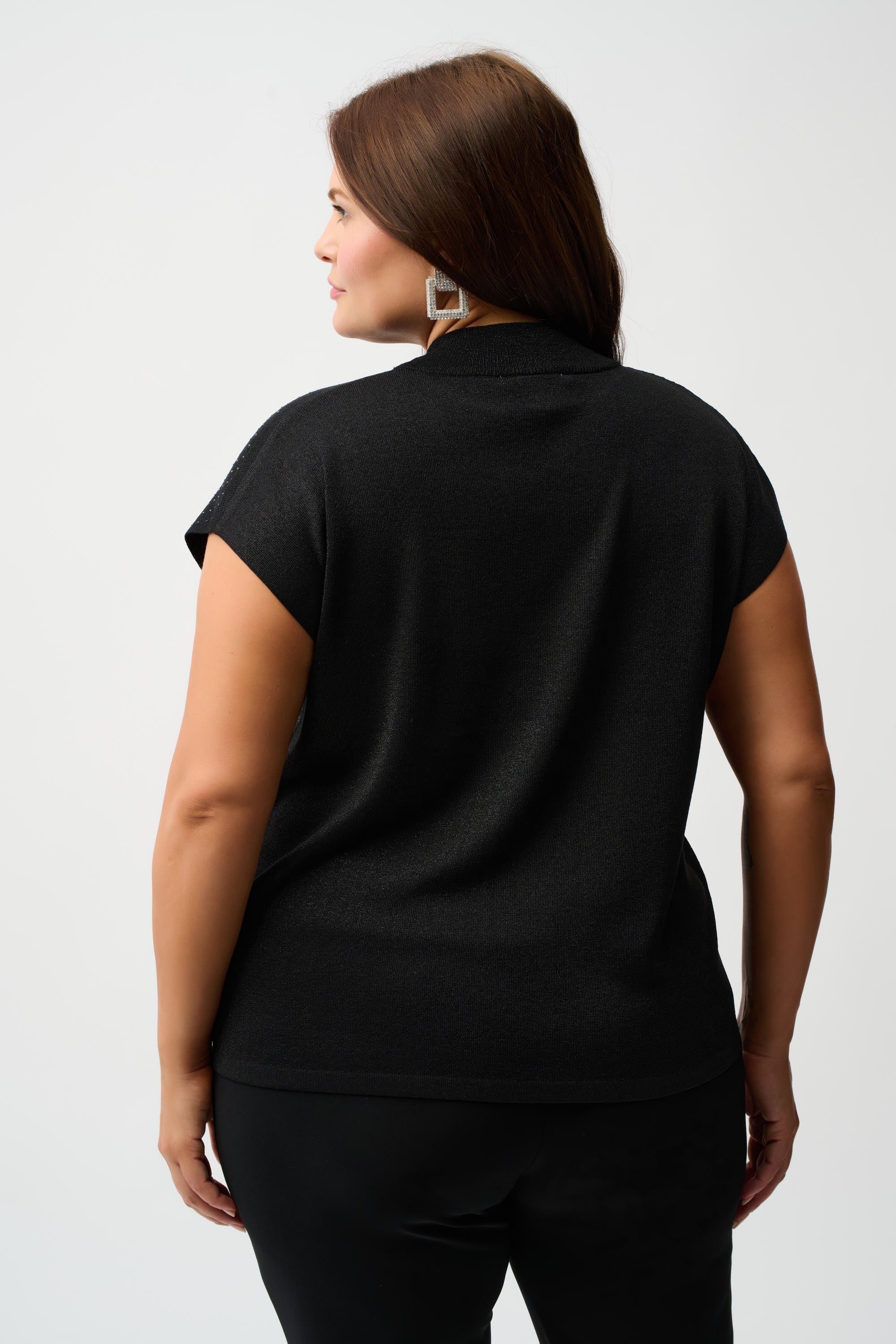 JOSEPH RIBKOFF BLACK KNIT TOP 254935-278-225