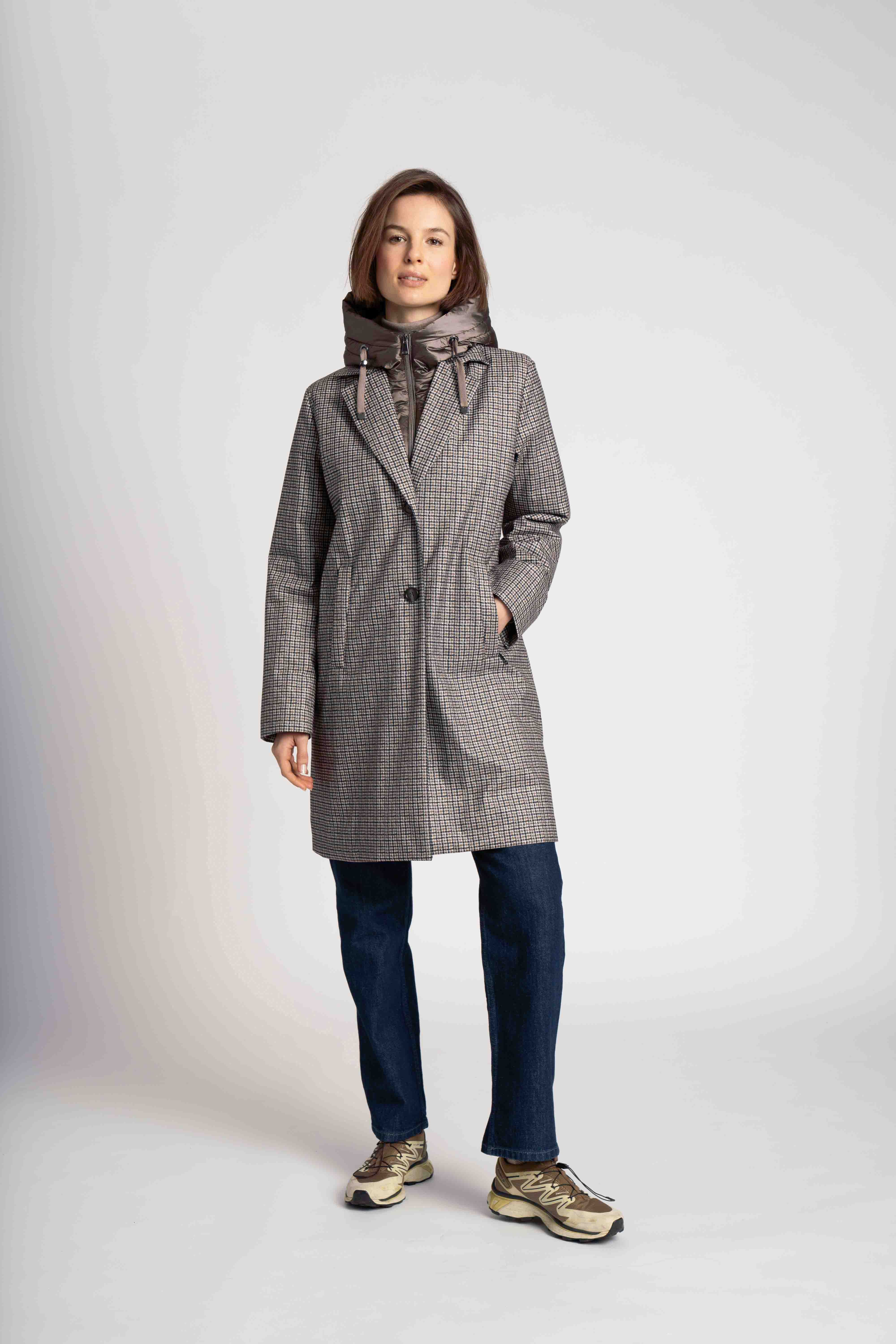 GREEN GOOSE CHECK PRINT COAT 25723905 225