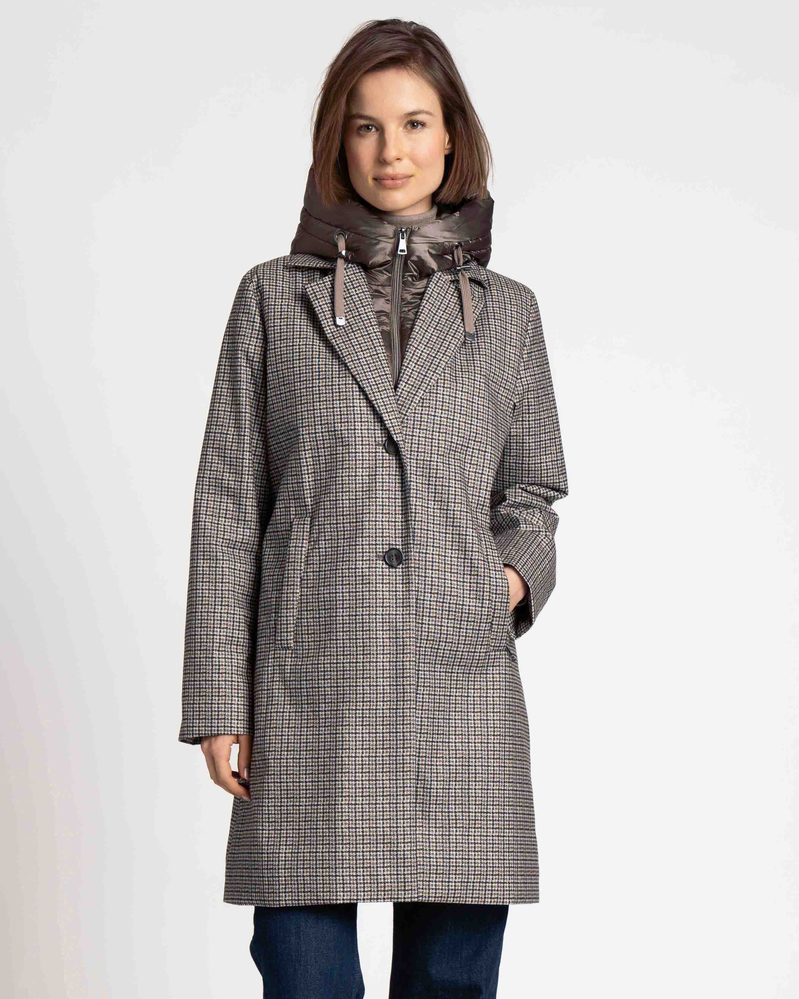 GREEN GOOSE CHECK PRINT COAT 25723905 225