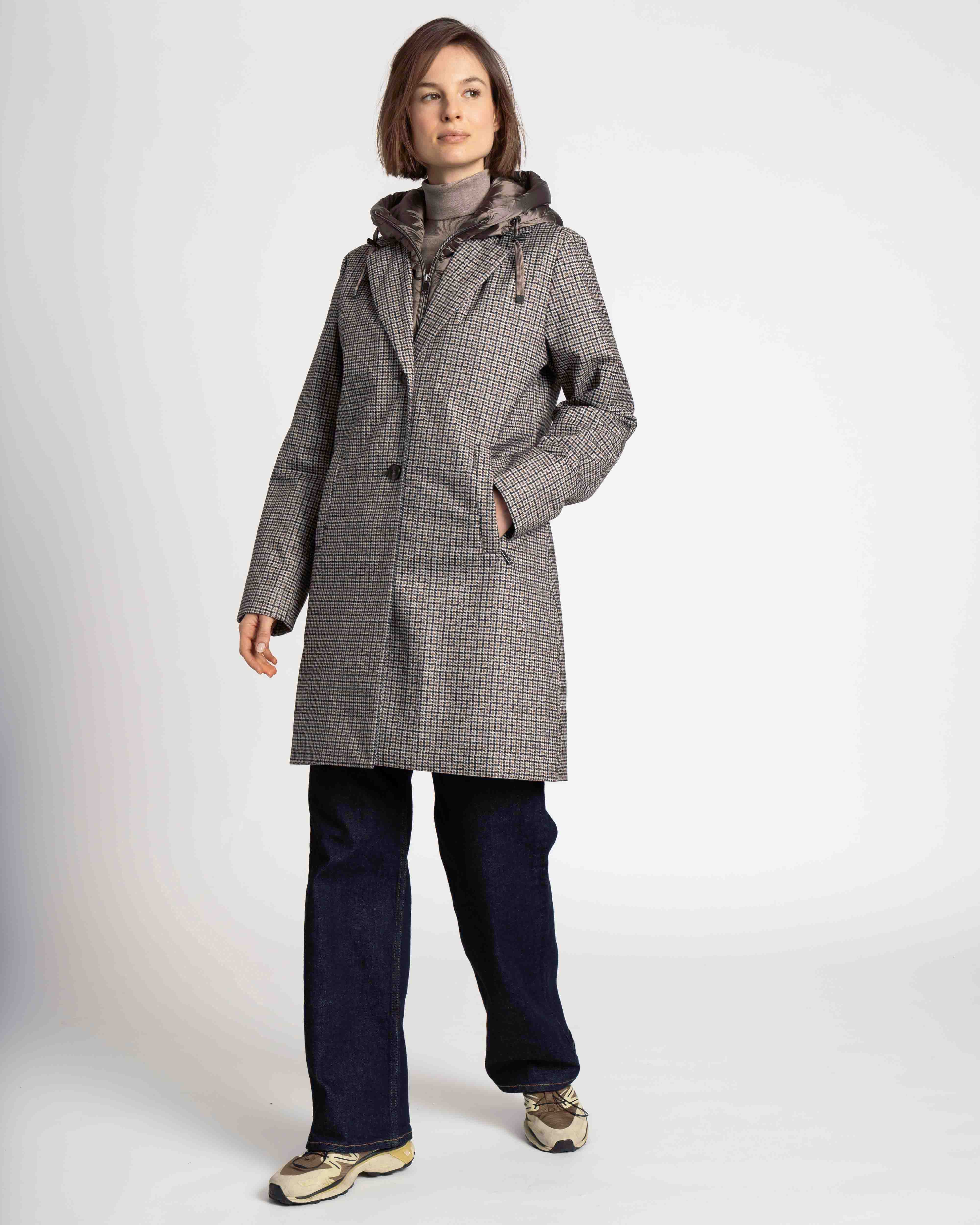 GREEN GOOSE CHECK PRINT COAT 25723905 225
