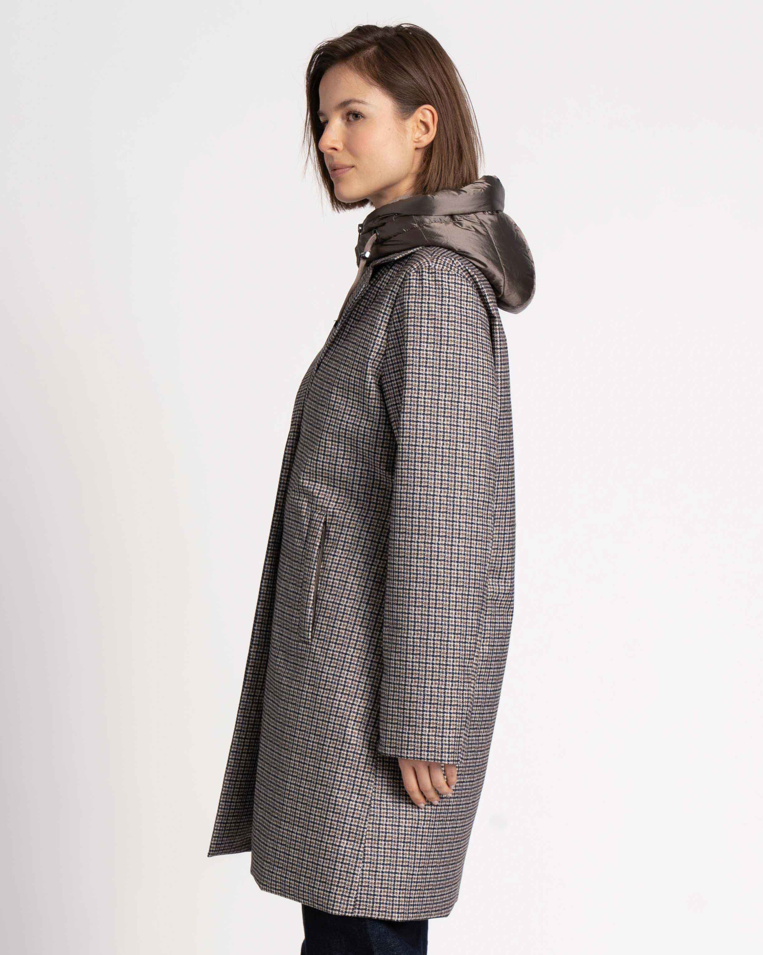 GREEN GOOSE CHECK PRINT COAT 25723905 225