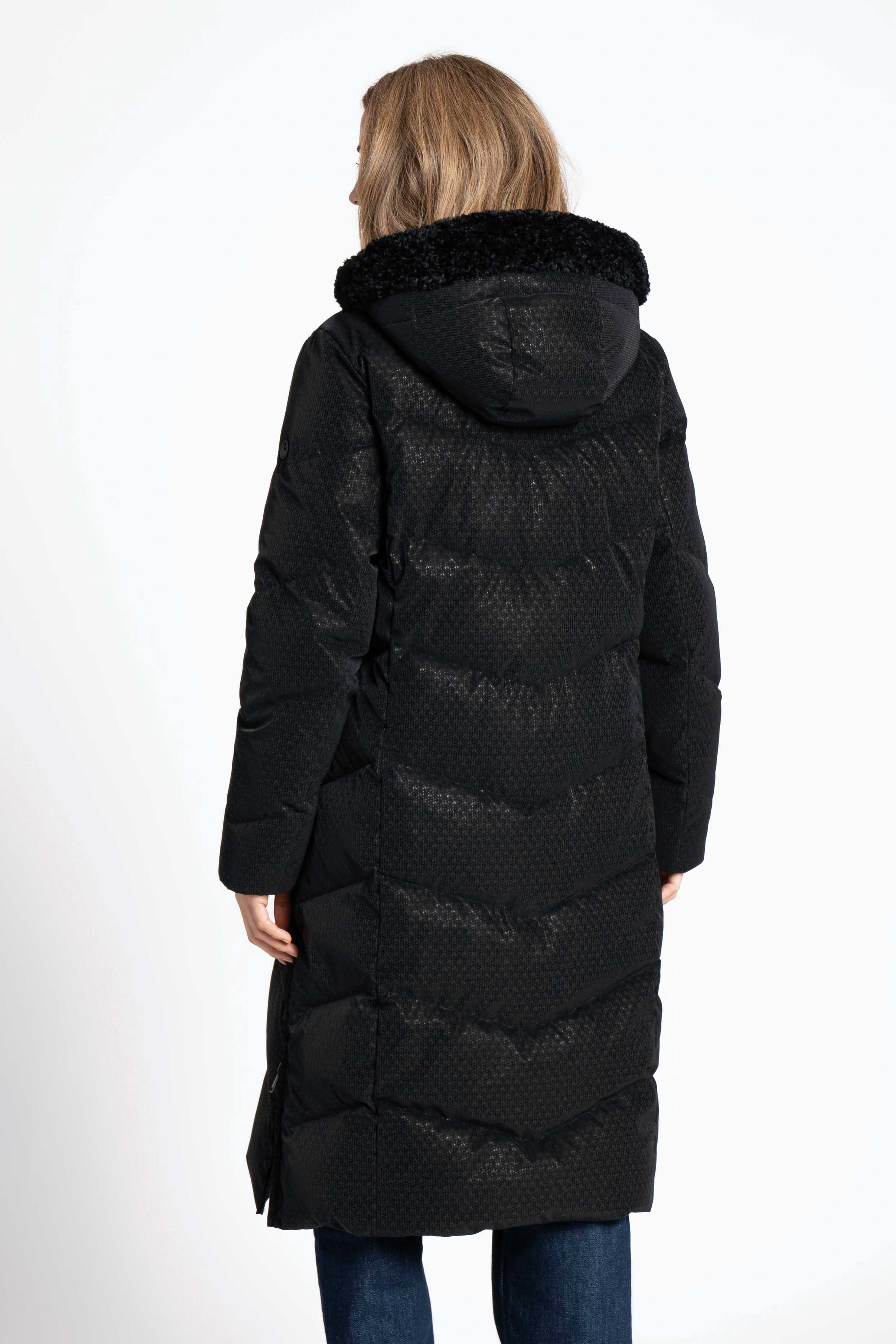 GREEN GOOSE BLACK FUR HOOD COAT 25727835 225