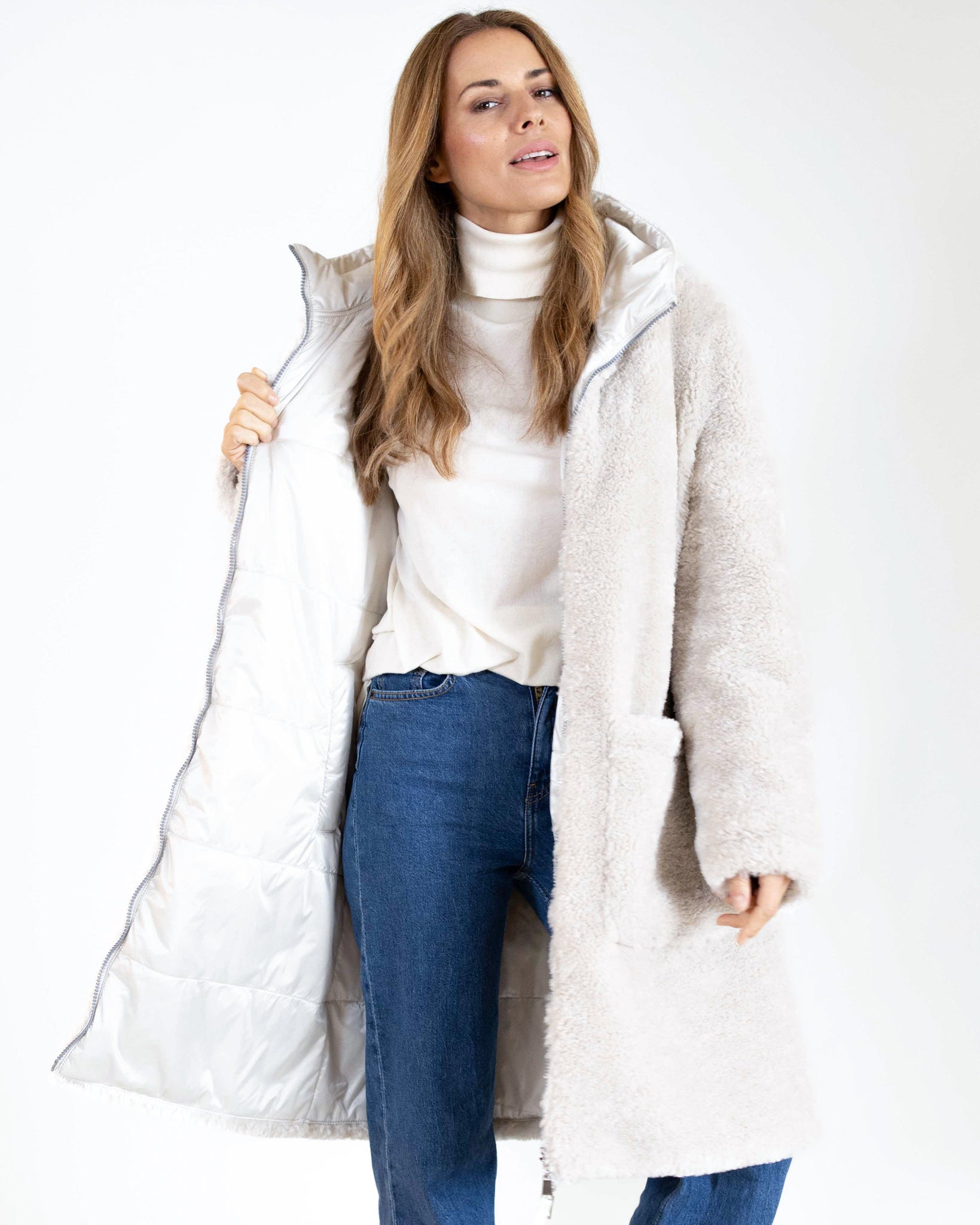 GREEN GOOSE CREAM REVERSIBLE COAT 25730909 225