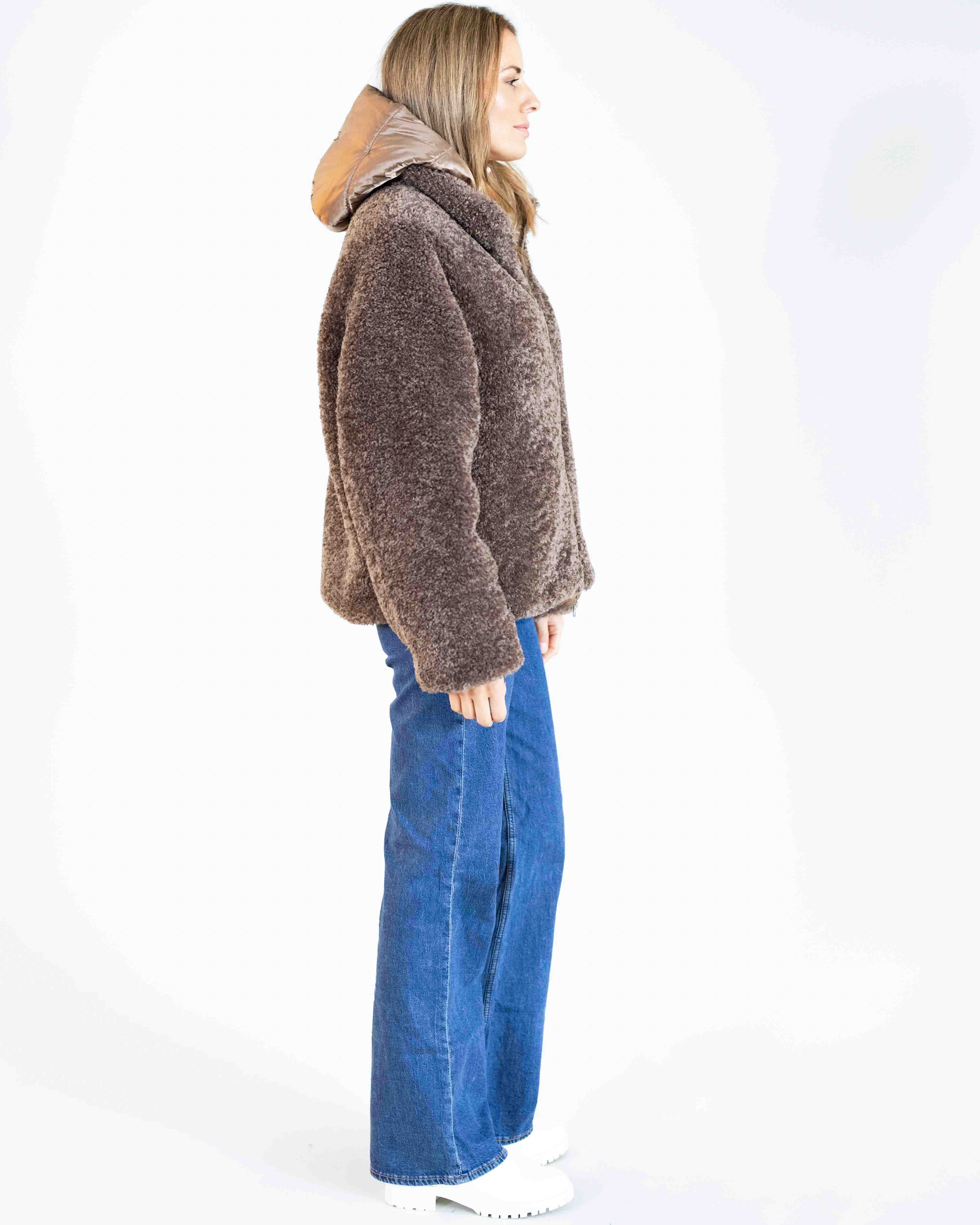 GREEN GOOSE TAN REVERSIBLE SHEARLING COAT 25731909 225