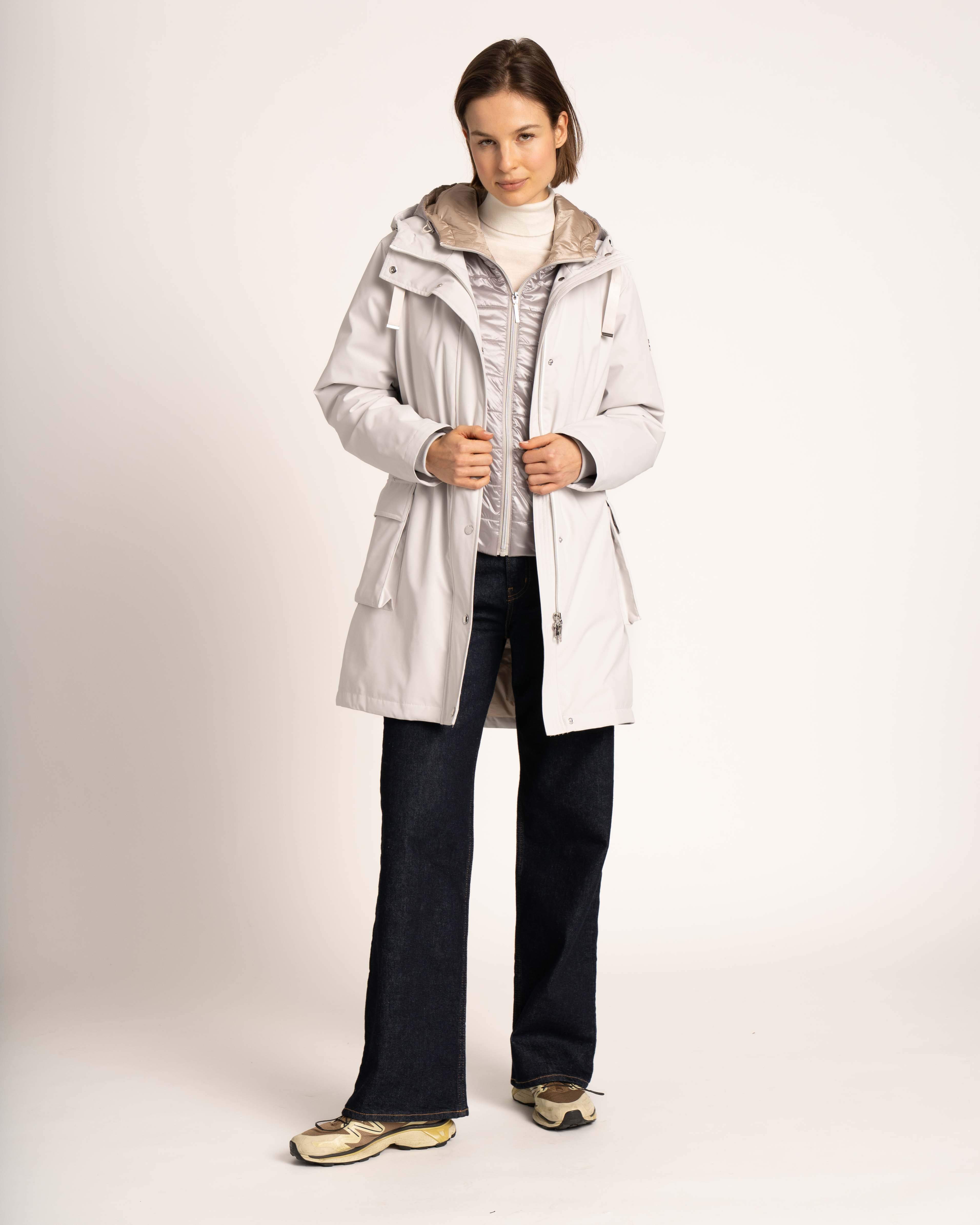 GREEN GOOSE  ECRU QUILTED COAT 25742889 225