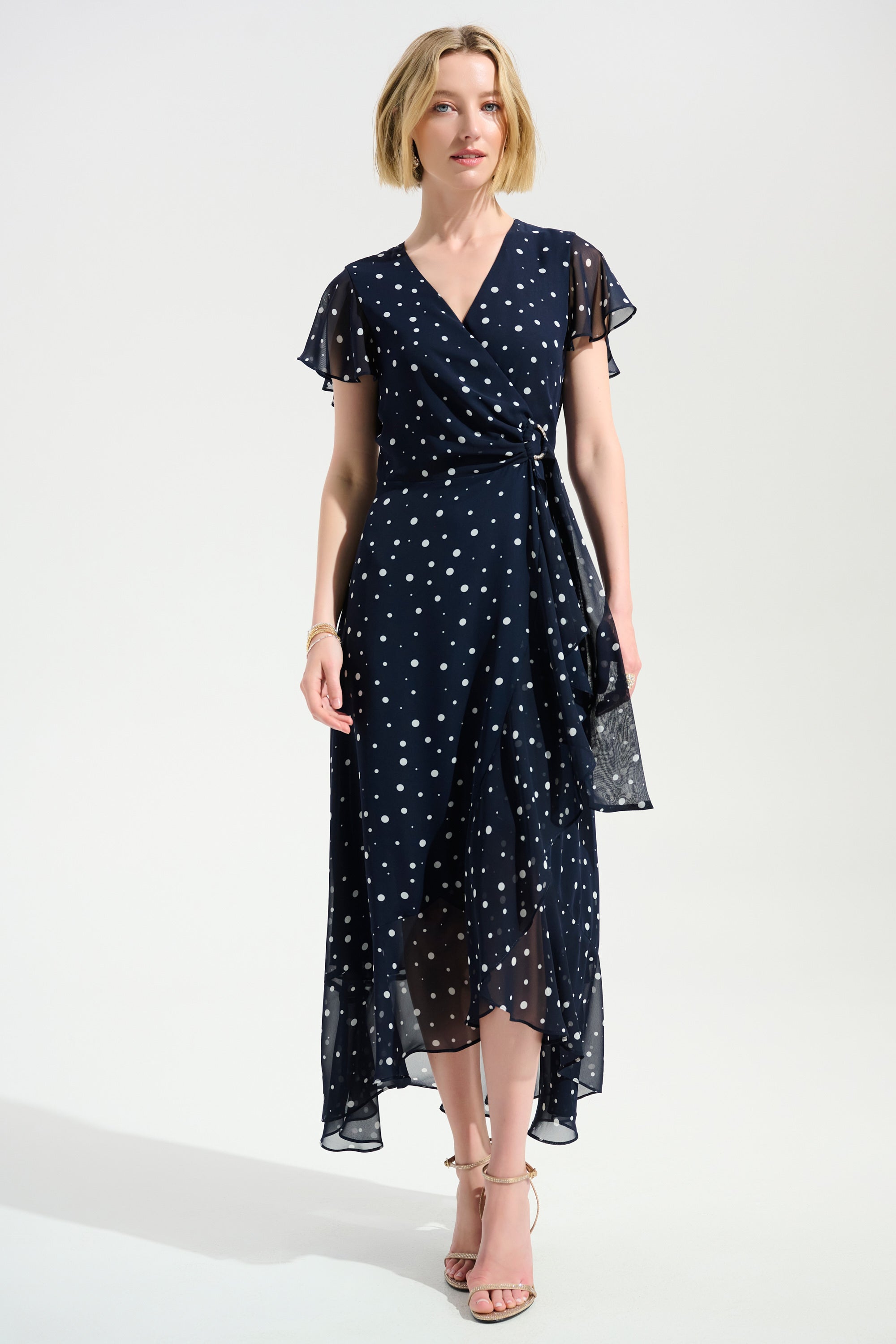 JOSEPH RIBKOFF POLKA DOT NAVY DRESS 261739-229 126