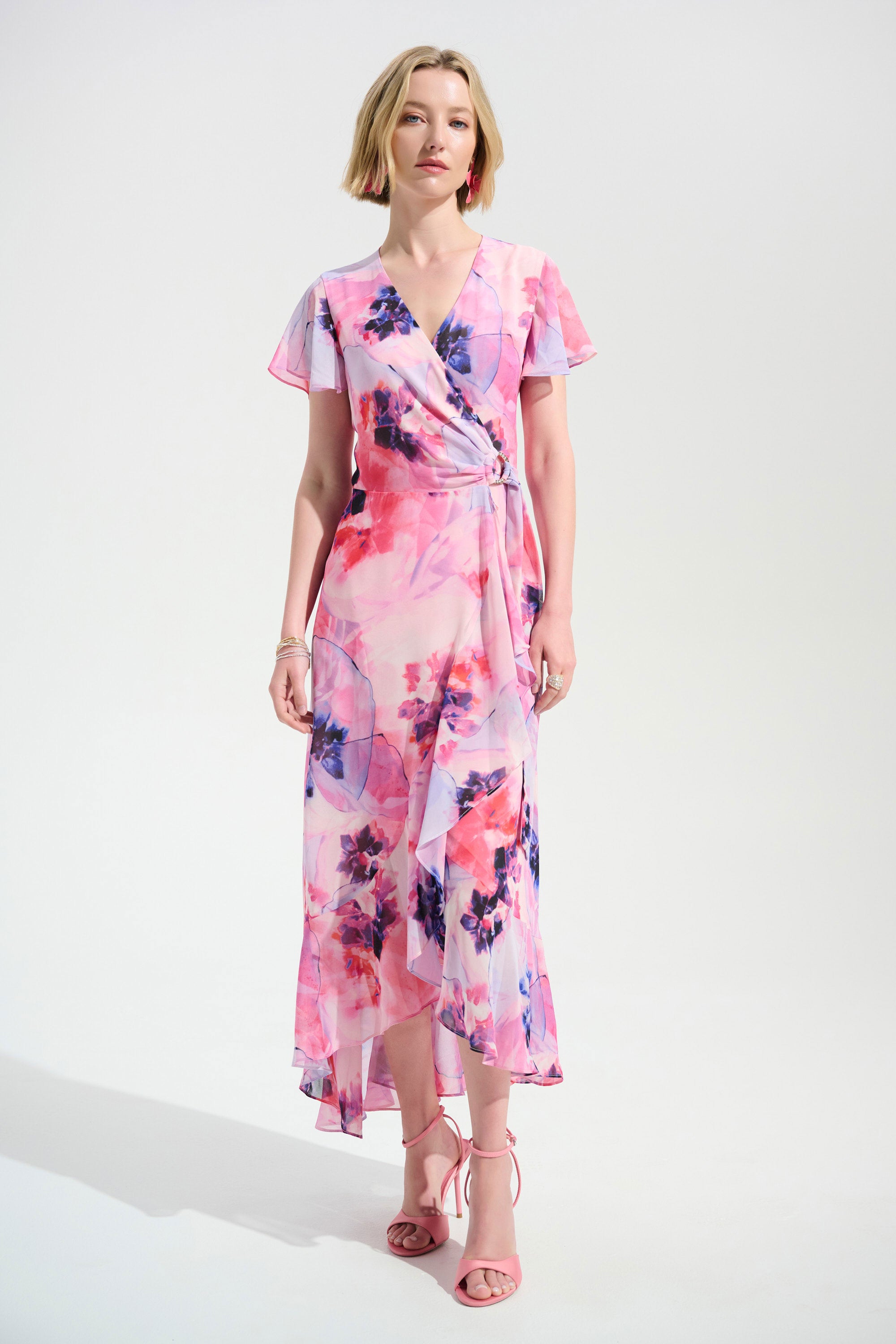 JOSEPH RIBKOFF PINK FLORAL DRESSS 261739-3759 126